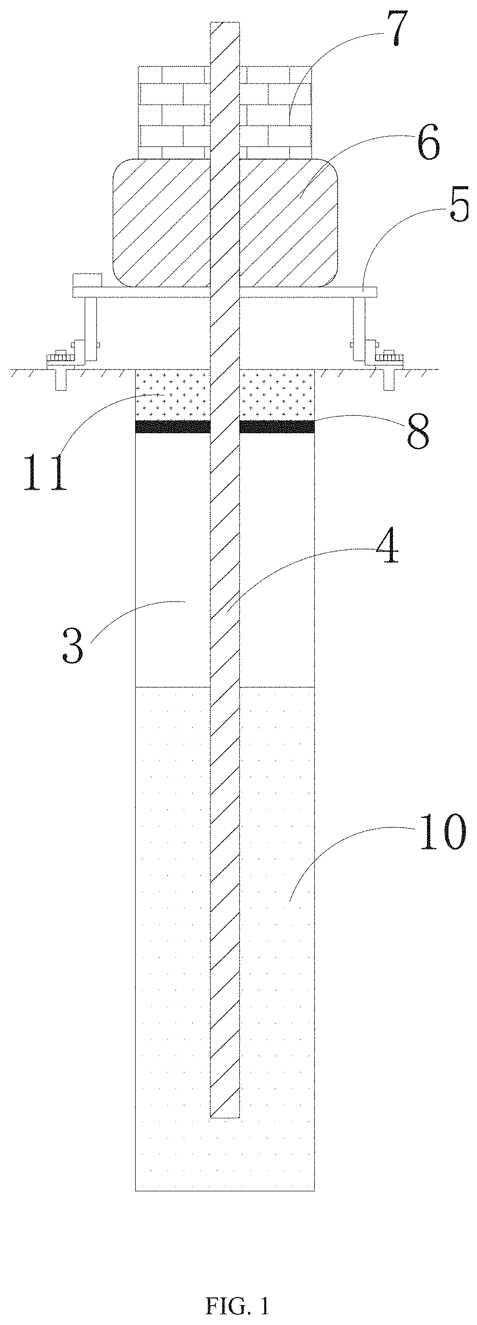 Patent US11773558 — Rapid construction device and method for prestressed basalt fiber anchor rod — Figure 1