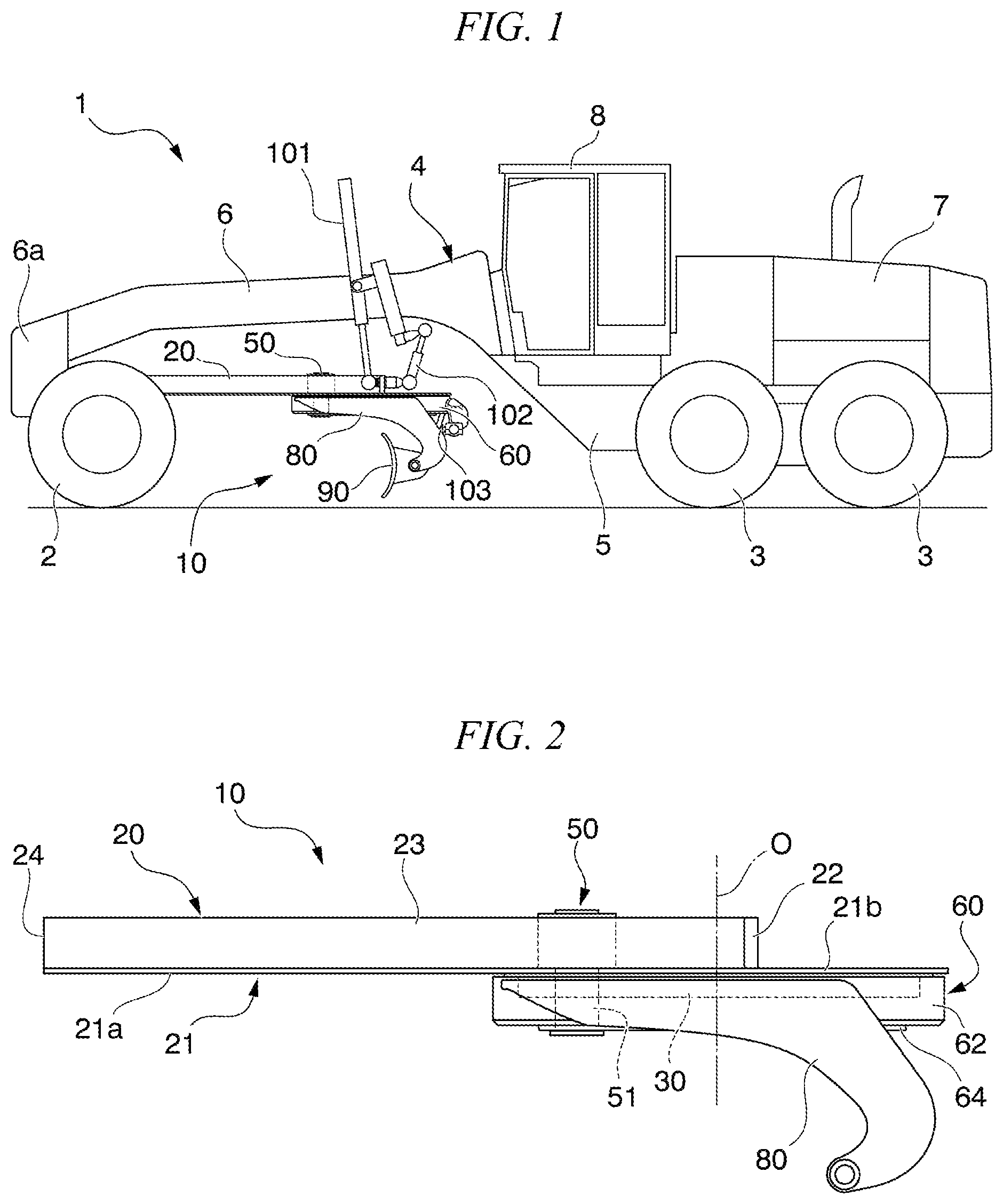 Patent US11773564 — Work equipment for motor grader — Figure 1