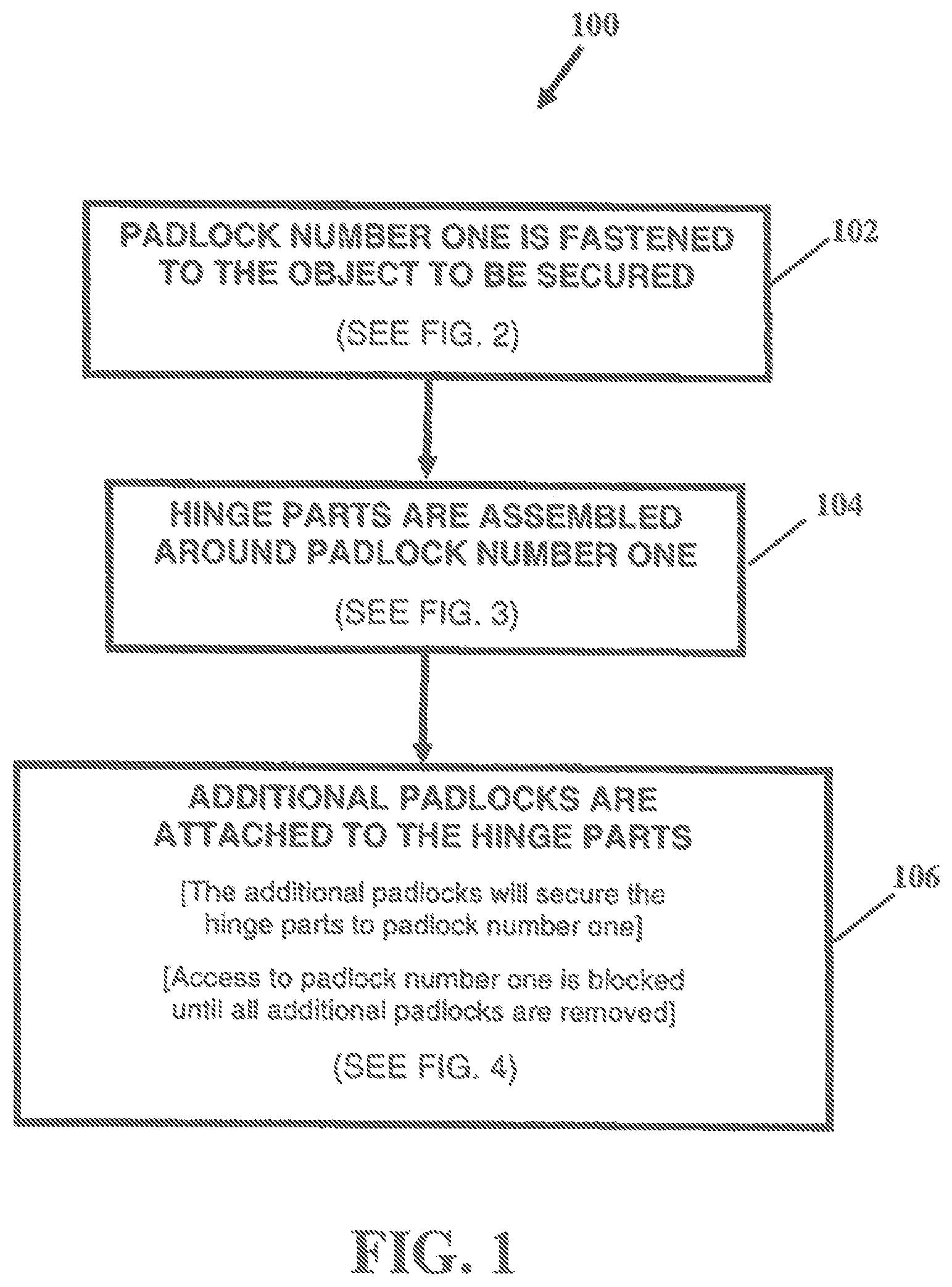 Patent US11773627 Figure 1 – Lock out tag out padlock
