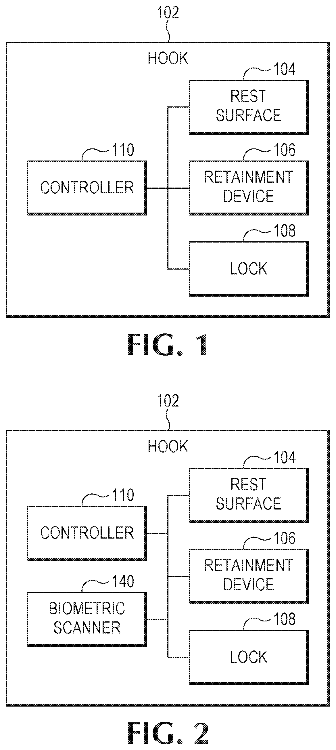 Patent US11773628 — Hook with lock — Figure 1