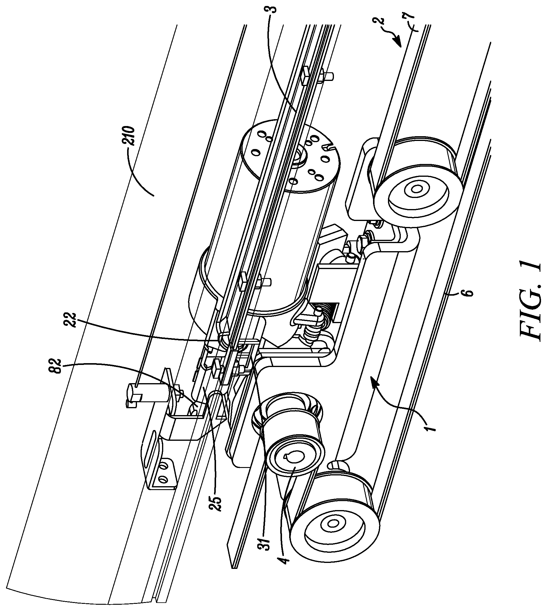 Patent US11773637 — System for locking a screen door leaf — Figure 1