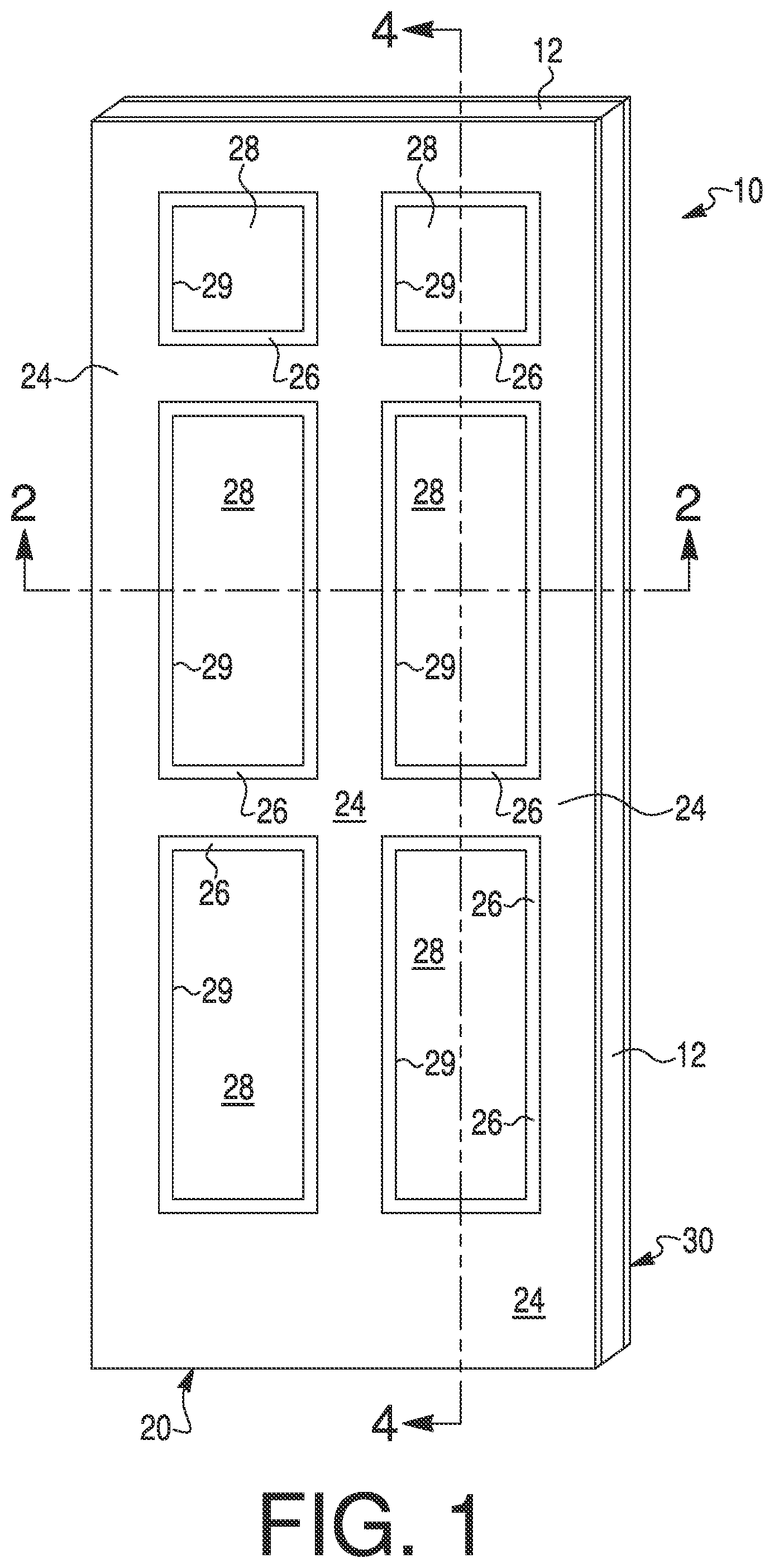 Patent US11773643 — Doors containing core inserts, and method of making the same — Figure 1