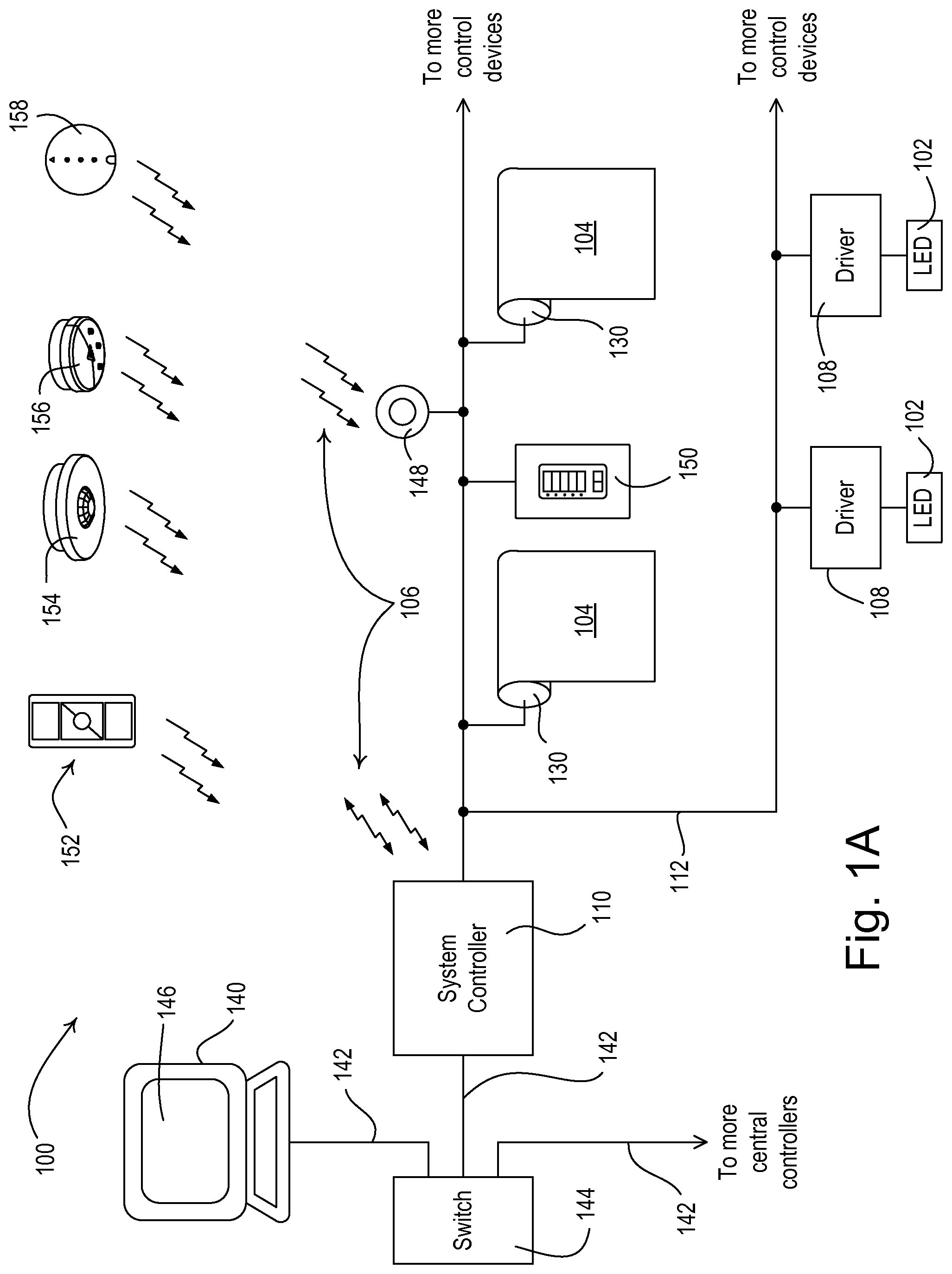 Patent US11773649 — Window treatment control using bright override — Figure 1