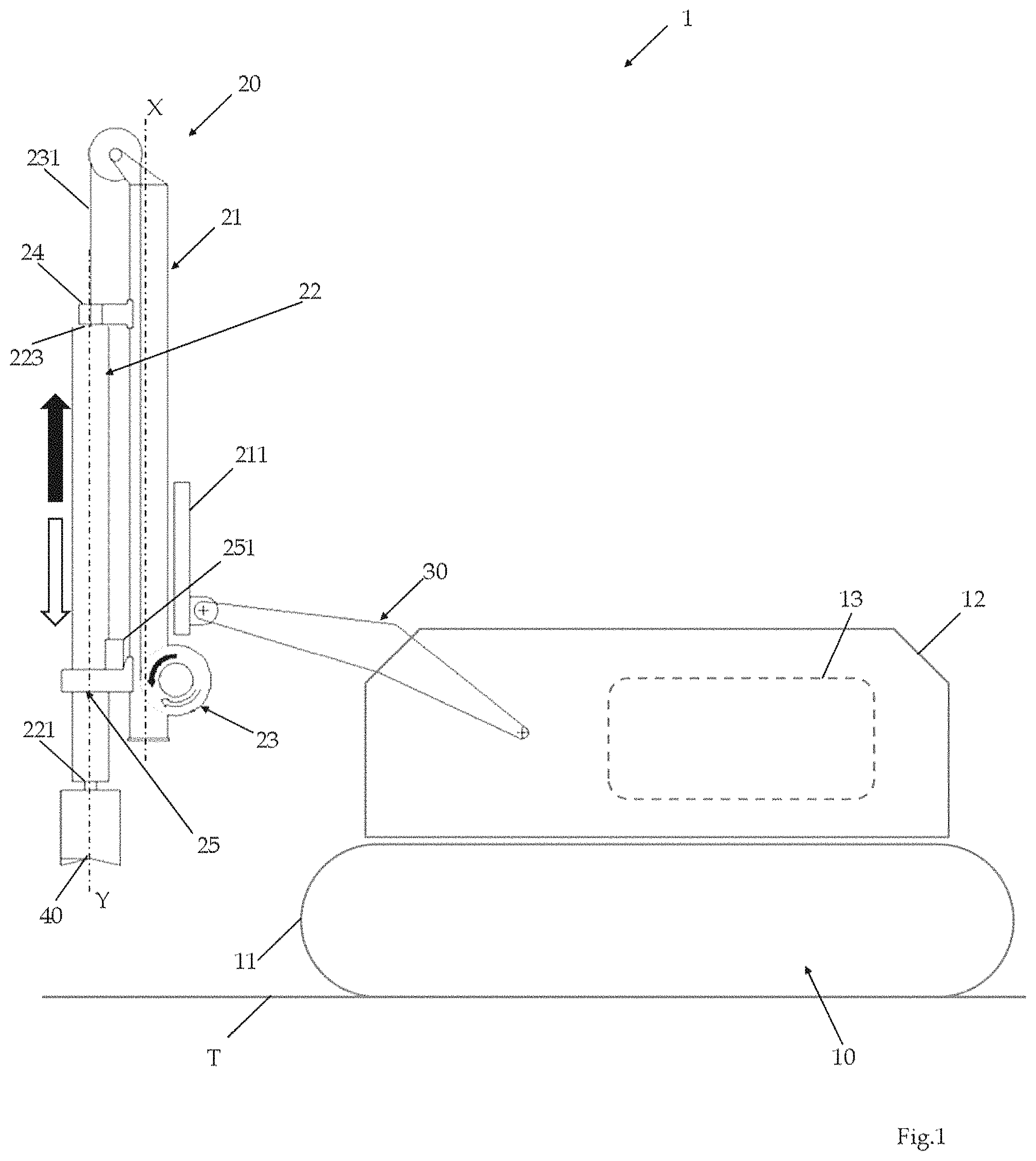 Patent US11773651 — Drilling machine for foundation piles comprising an electric energy recovery winch — Figure 1