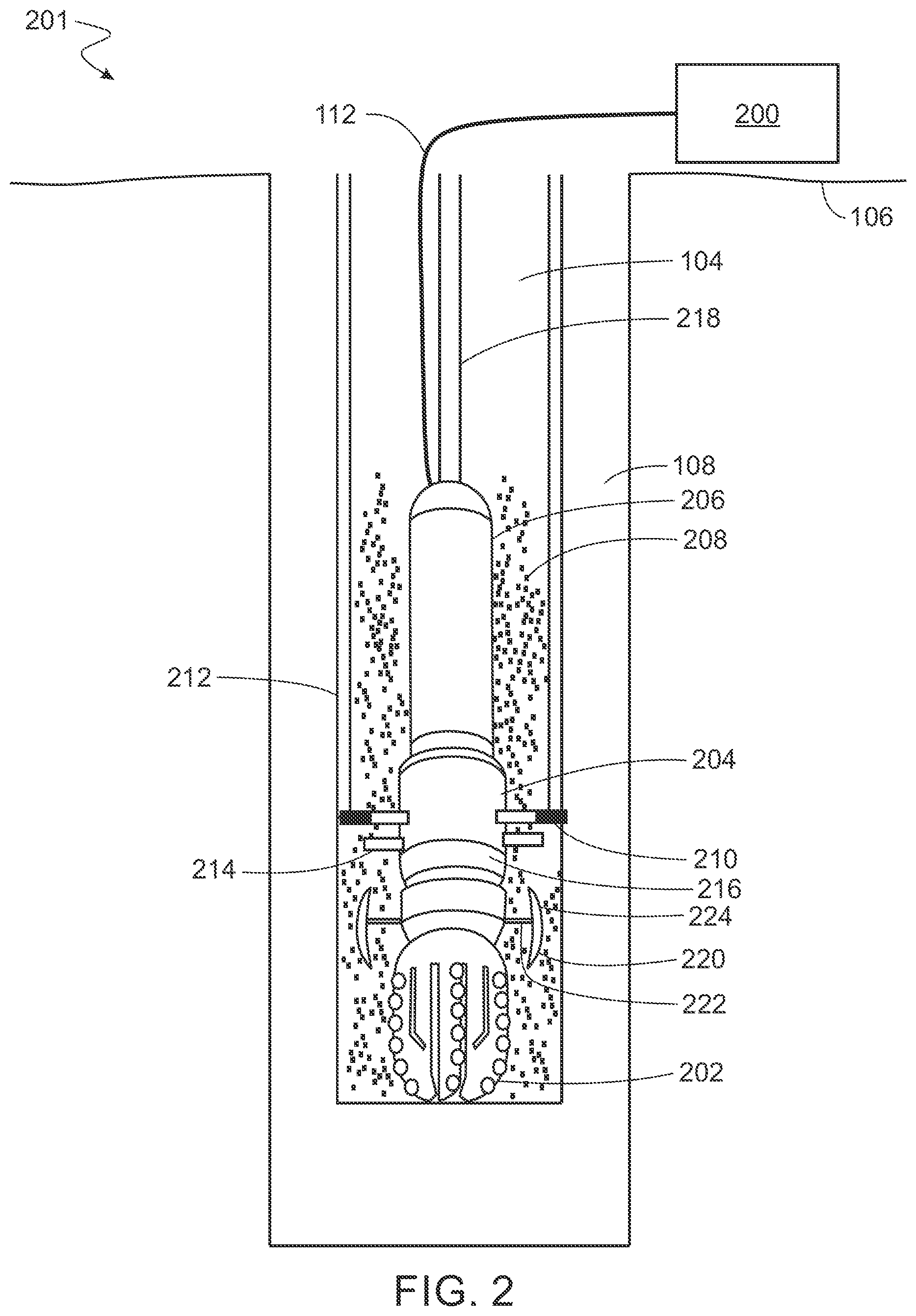 Patent US11773684 Figure 2 – Wellbore drilling and completion systems using laser head