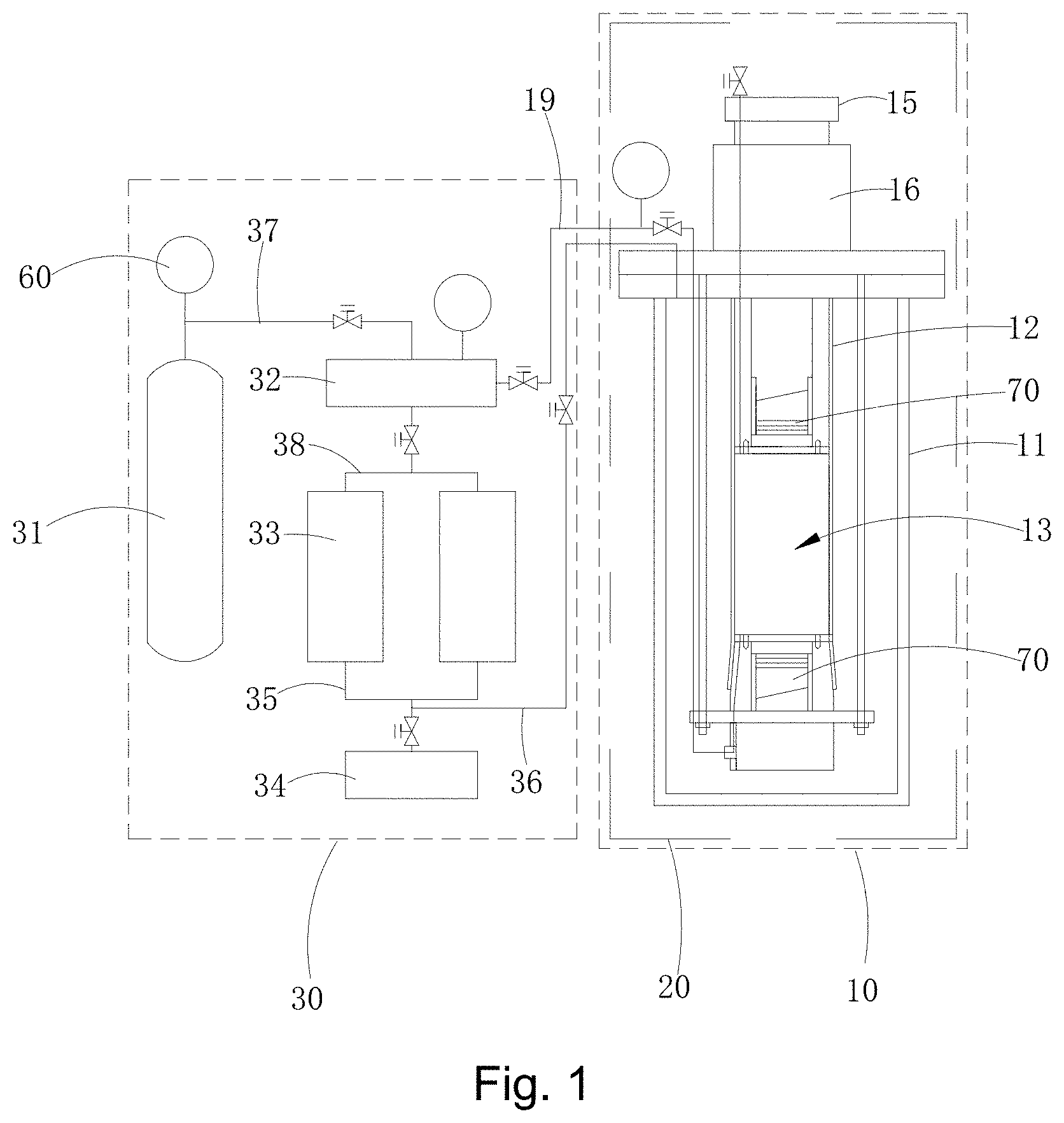 Patent US11773695 — Multi-type hydrate formation simulation system and method thereof — Figure 1