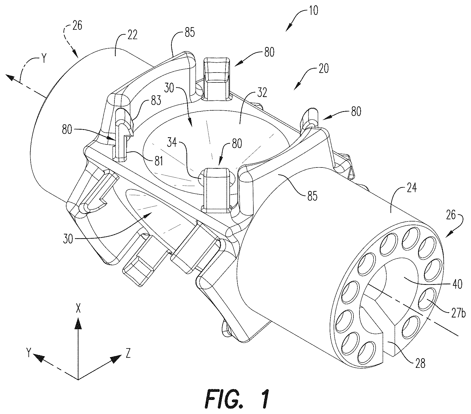 Patent US11773698 Figure 1 – Shaped charge holder and perforating gun