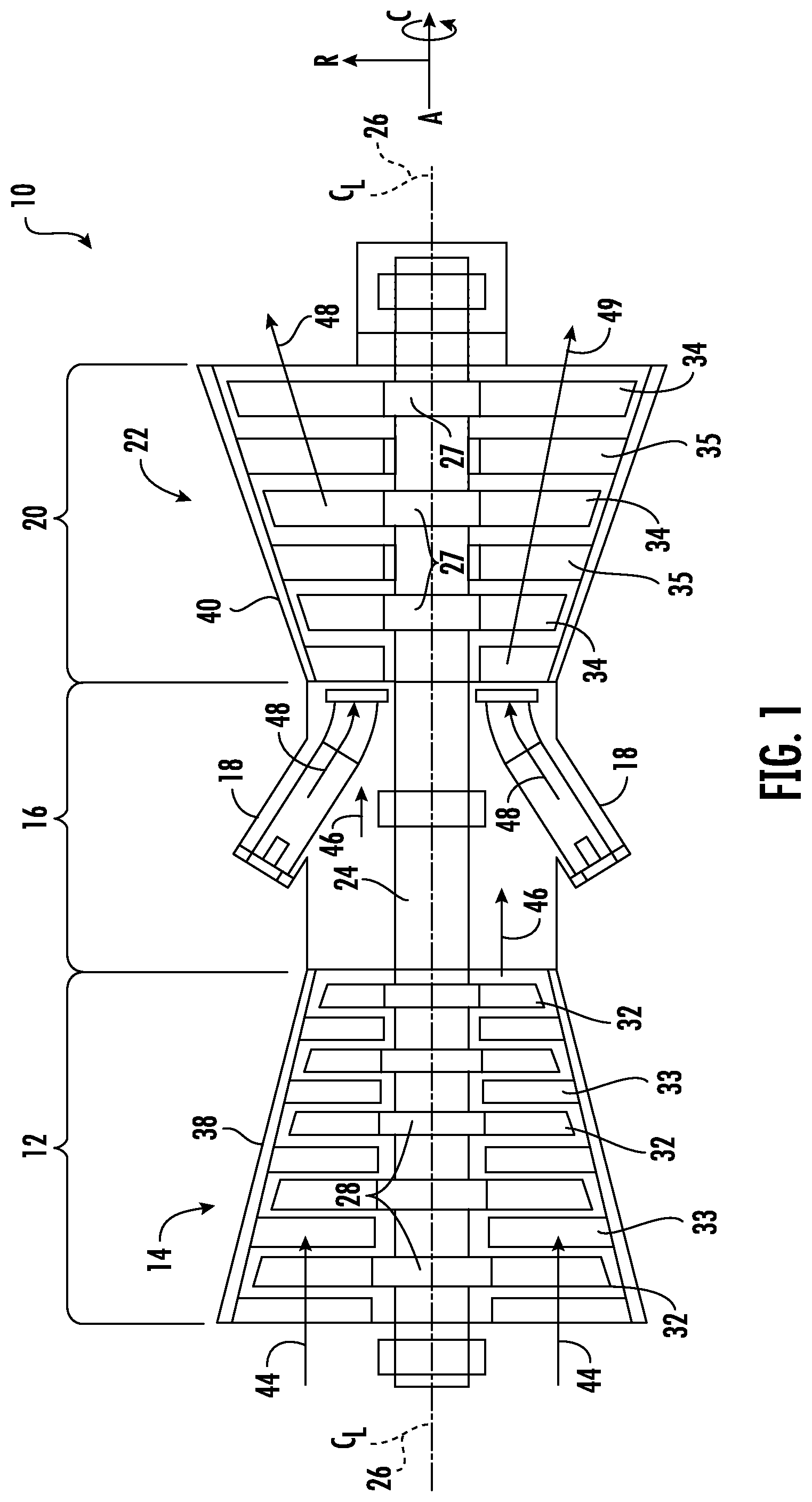 Patent US11773752 — T-fairing installation tooling assembly — Figure 1