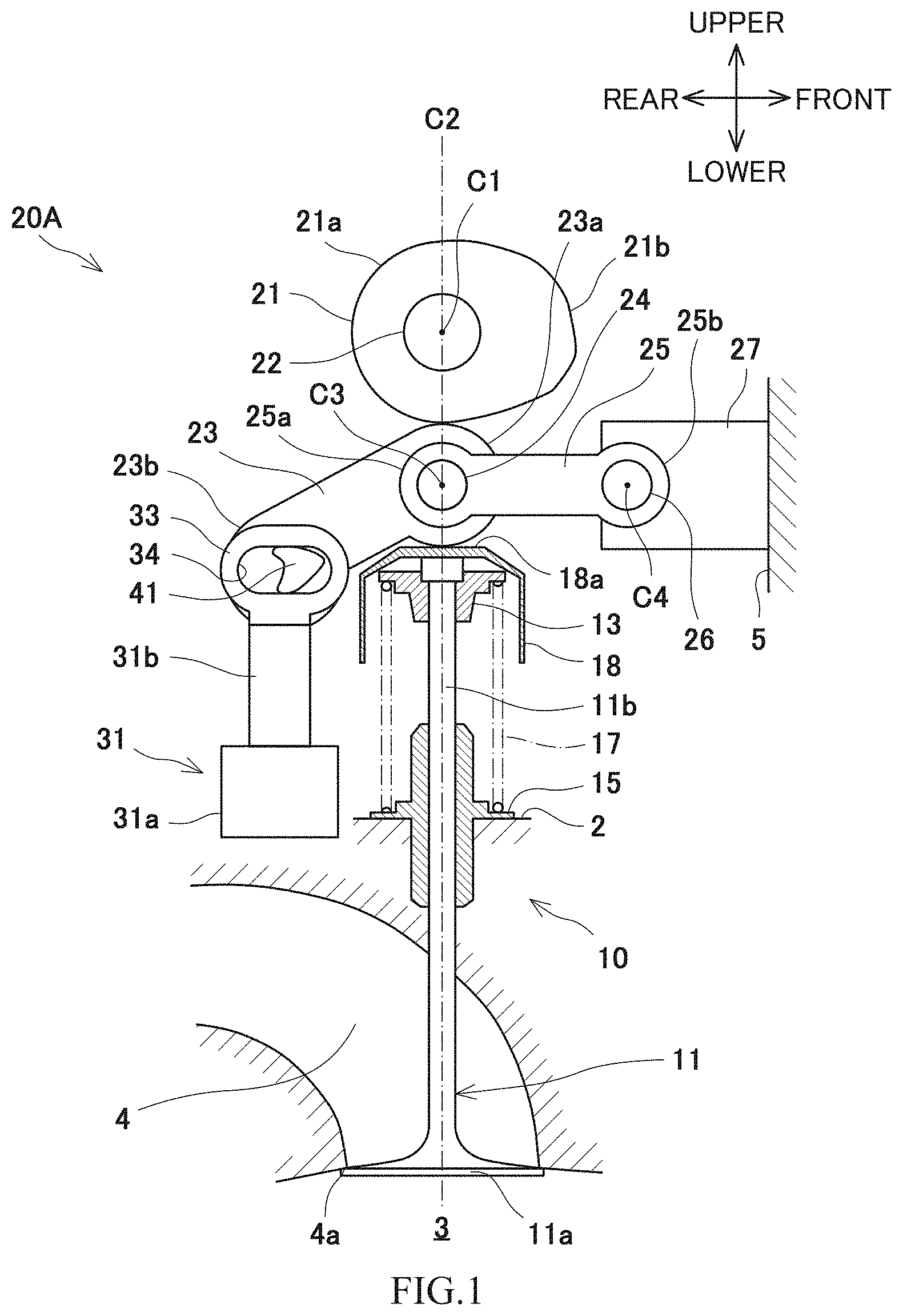 Patent US11773758 — Variable valve mechanism — Figure 1