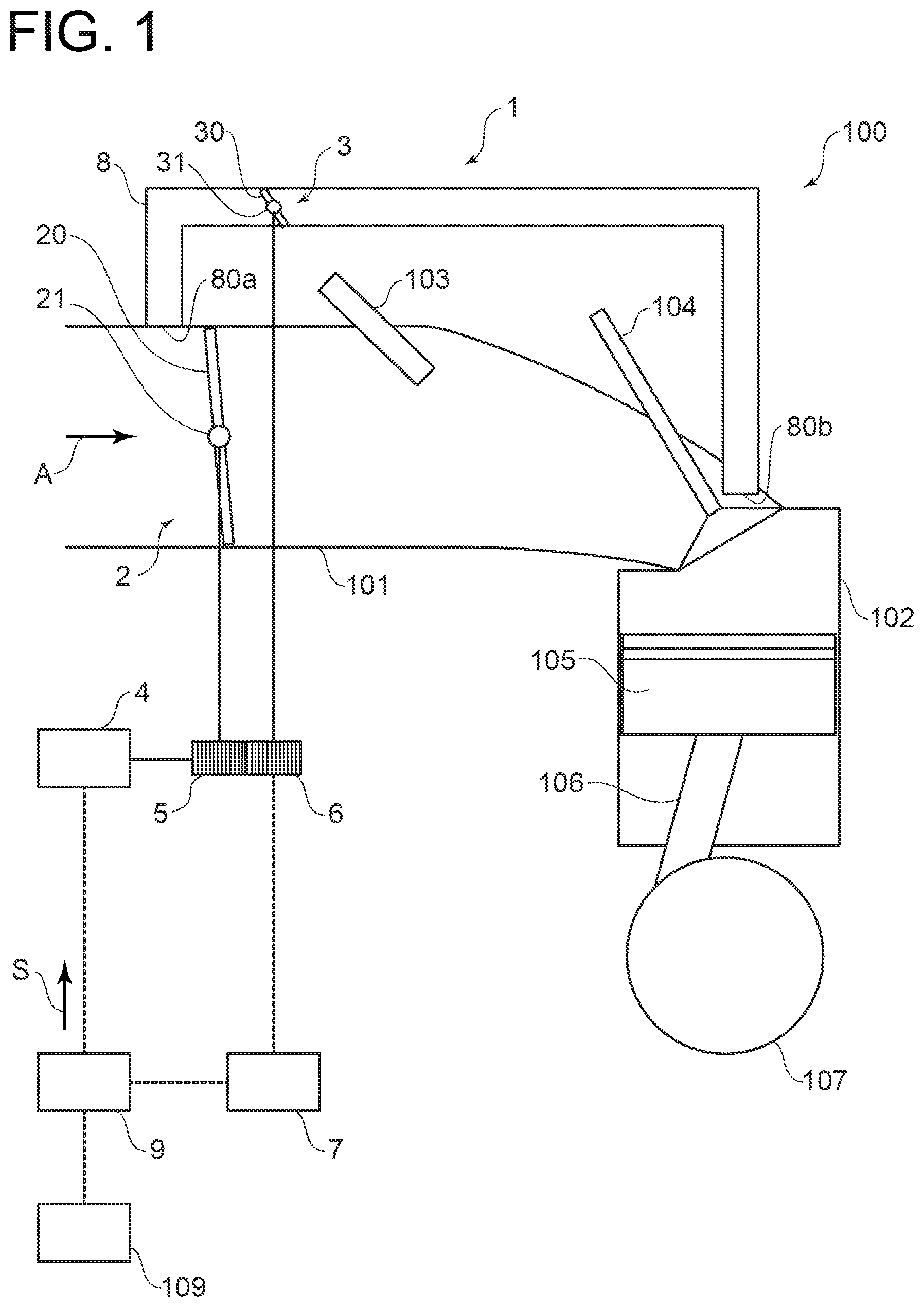 Patent US11773790 — Throttle device — Figure 1
