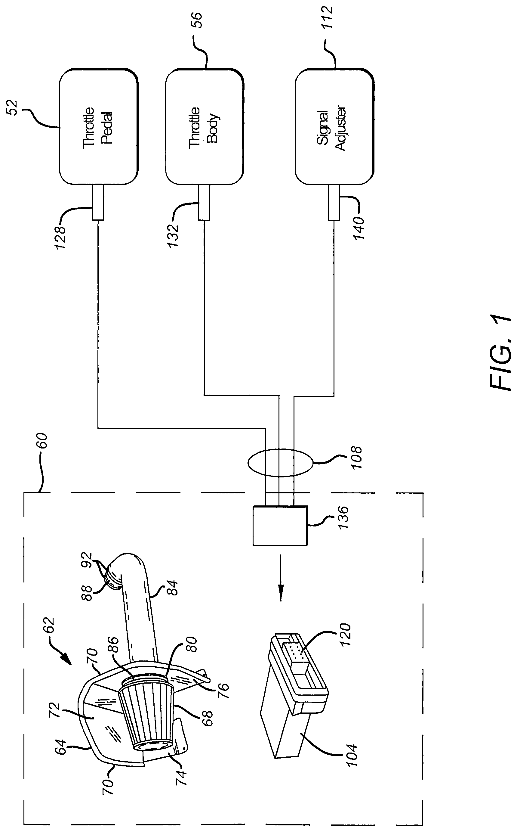 Patent US11773794 — Throttle controlled intake system — Figure 1