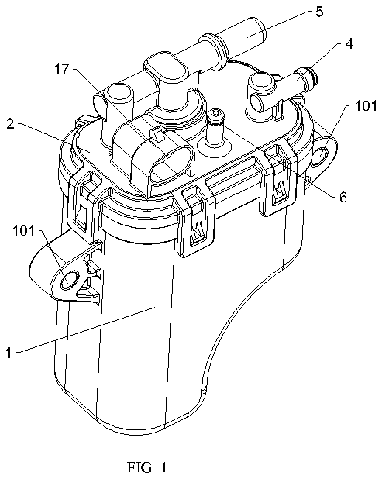 Patent US11773836 — External fuel pump and valve seat for the fuel pump — Figure 1