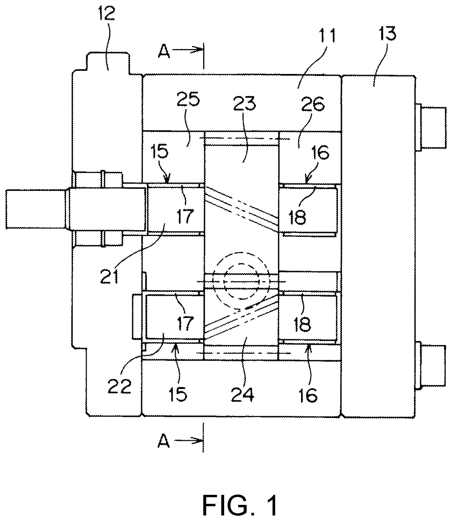 Patent US11773845 — Helical gear pump and helical gear motor — Figure 1