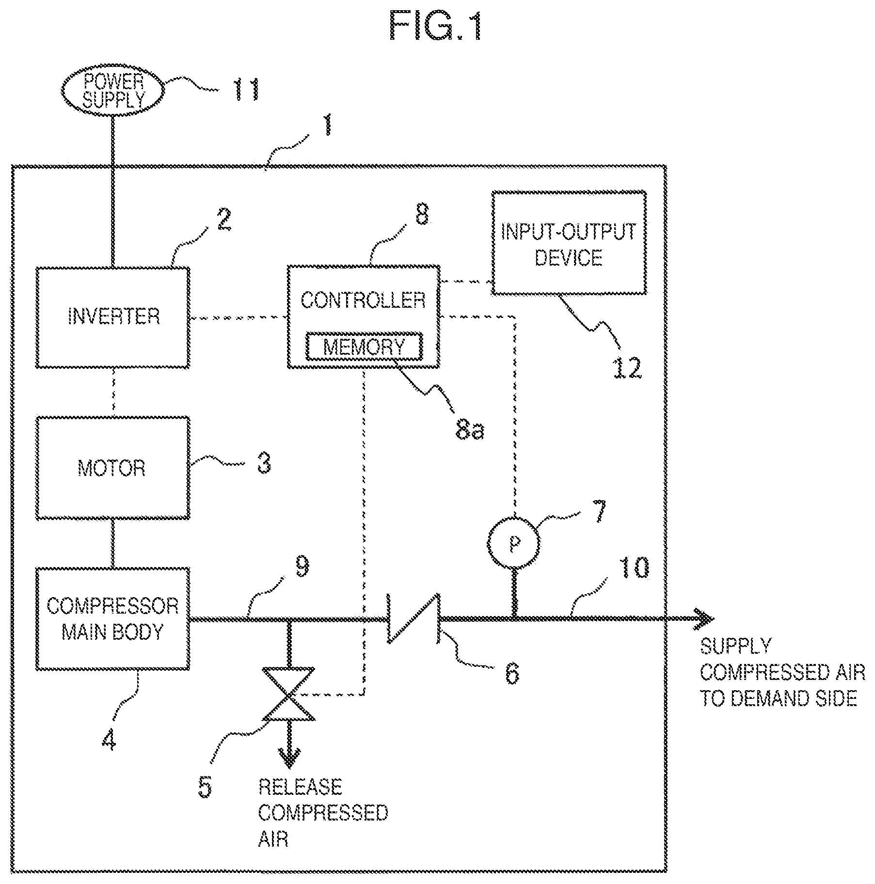 Patent US11773855 — Gas compressor — Figure 1