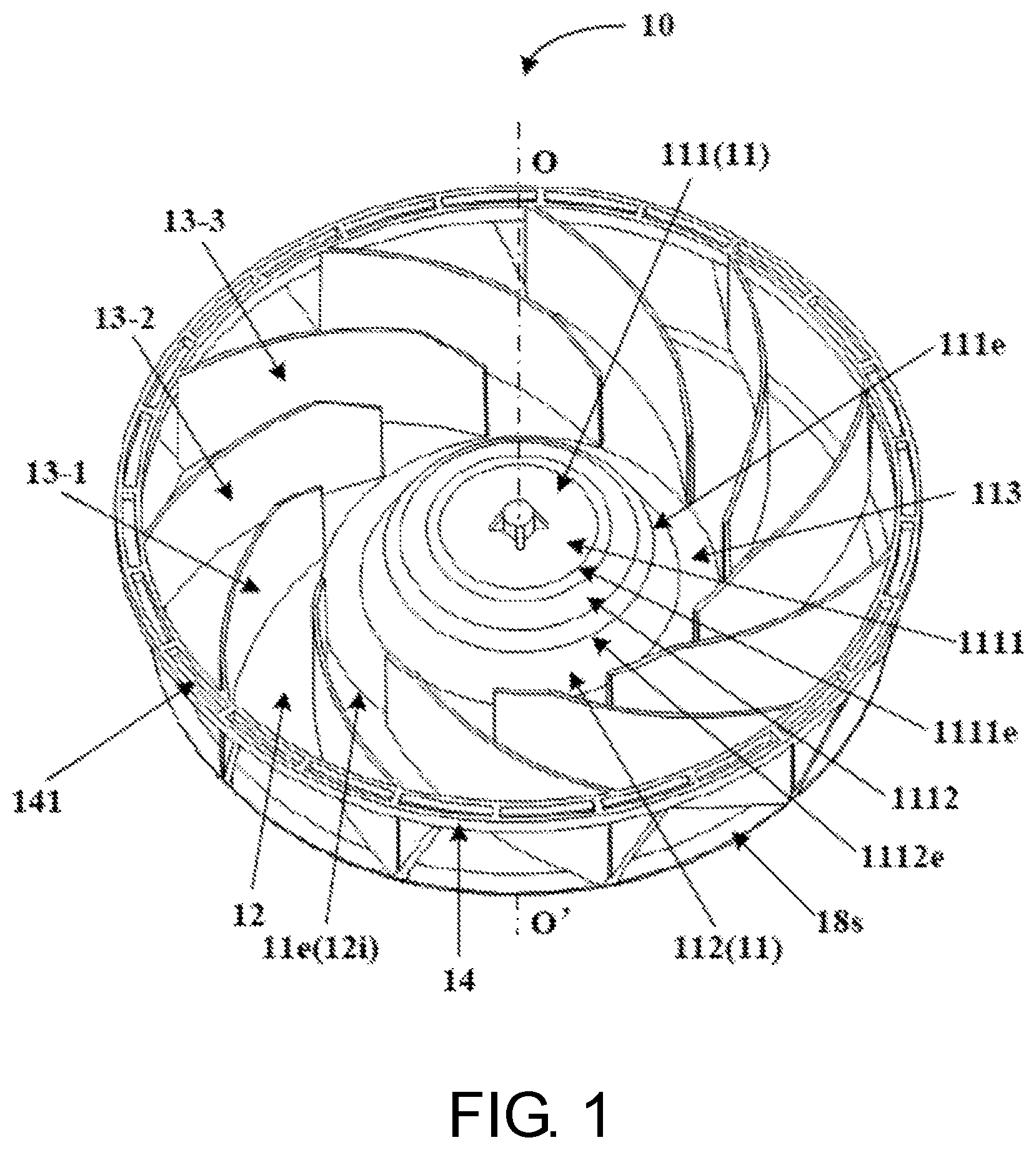 Patent US11773862 Figure 1 – Impeller and centrifugal fan having the impeller