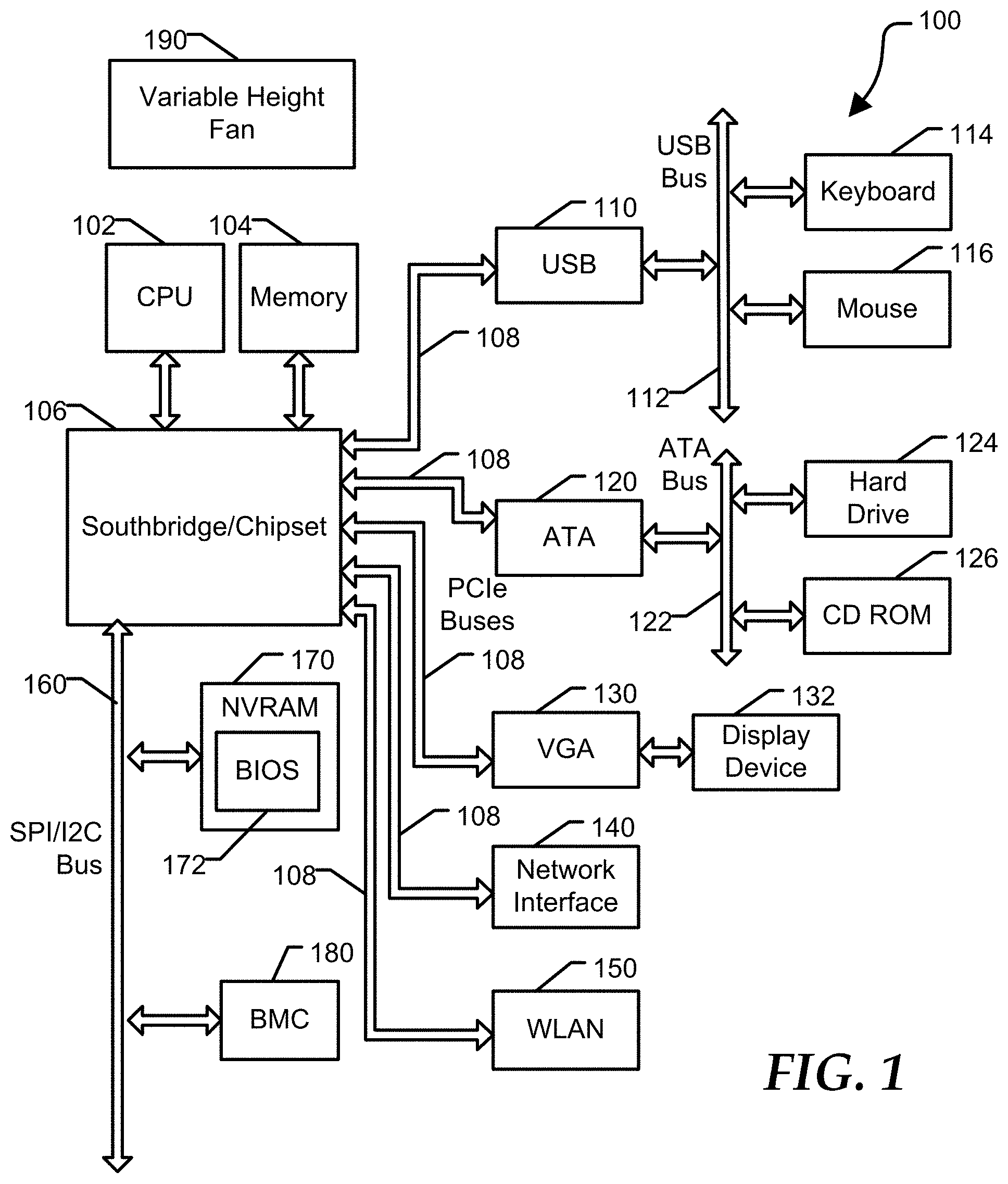 Patent US11773865 — Hub driven variable height fan — Figure 1