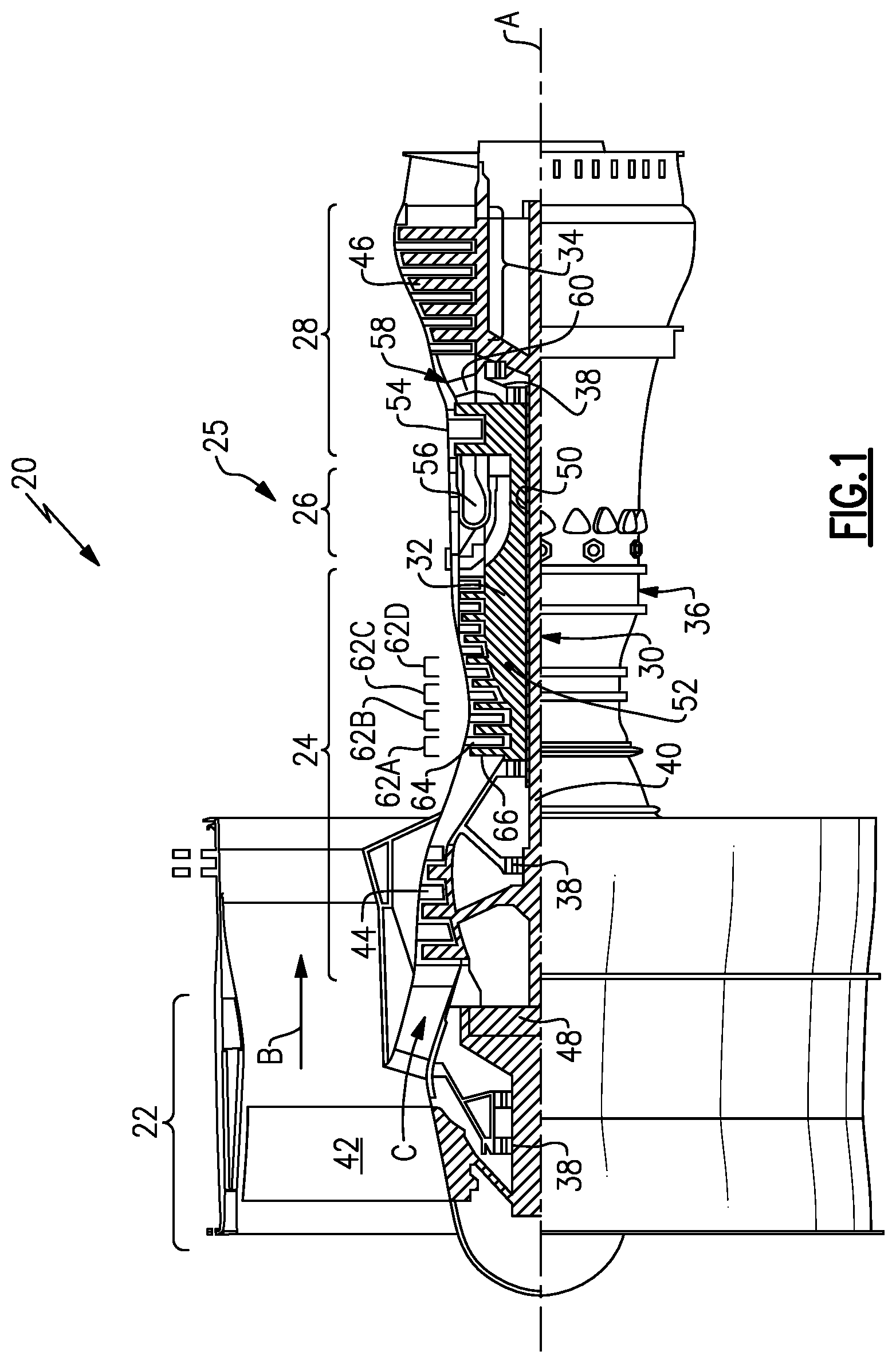 Patent US11773866 — Repeating airfoil tip strong pressure profile — Figure 1