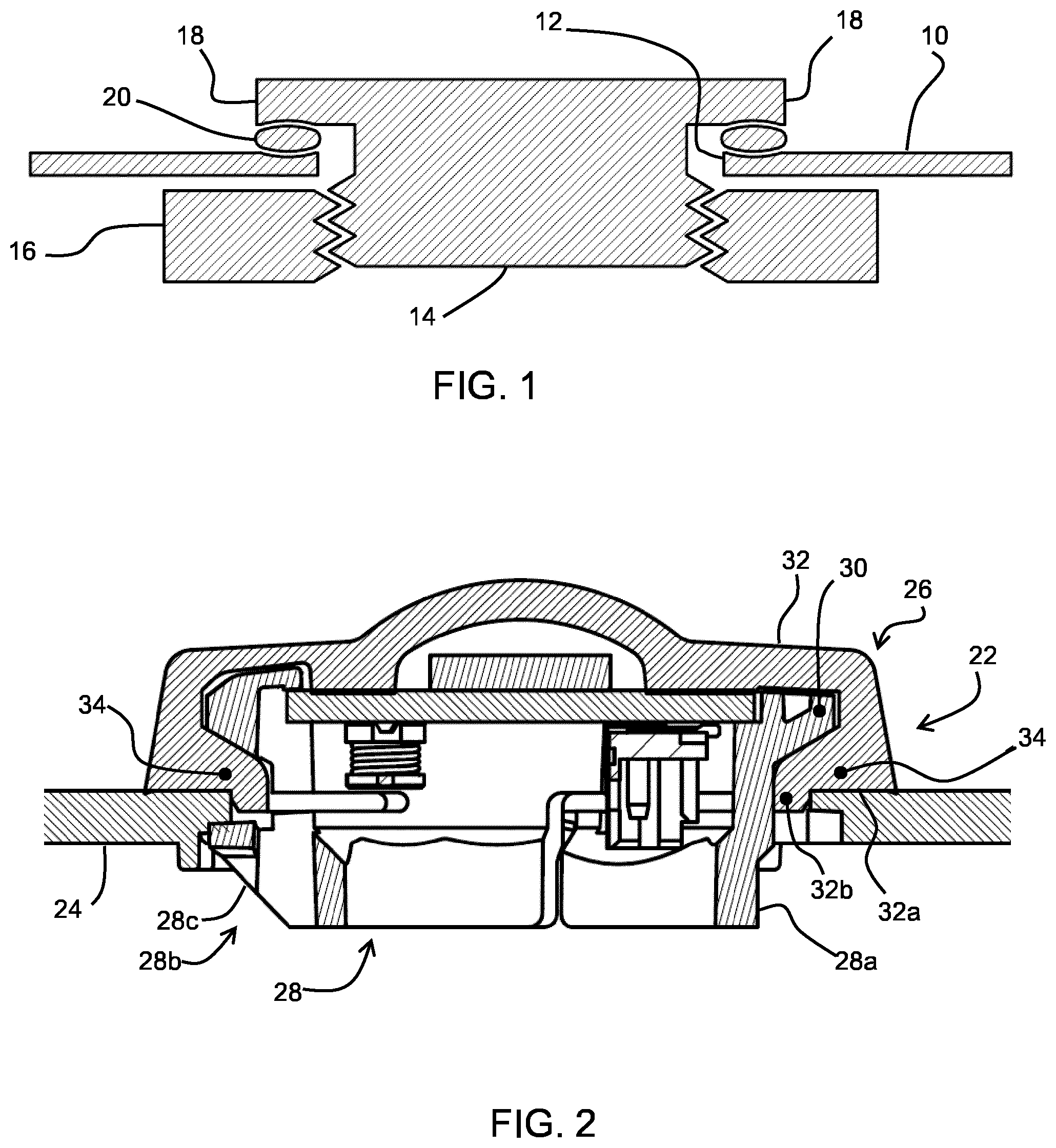 Patent US11773889 — Electro optical component for fitting into a product wall, product comprising a wall and fitting method — Figure 1