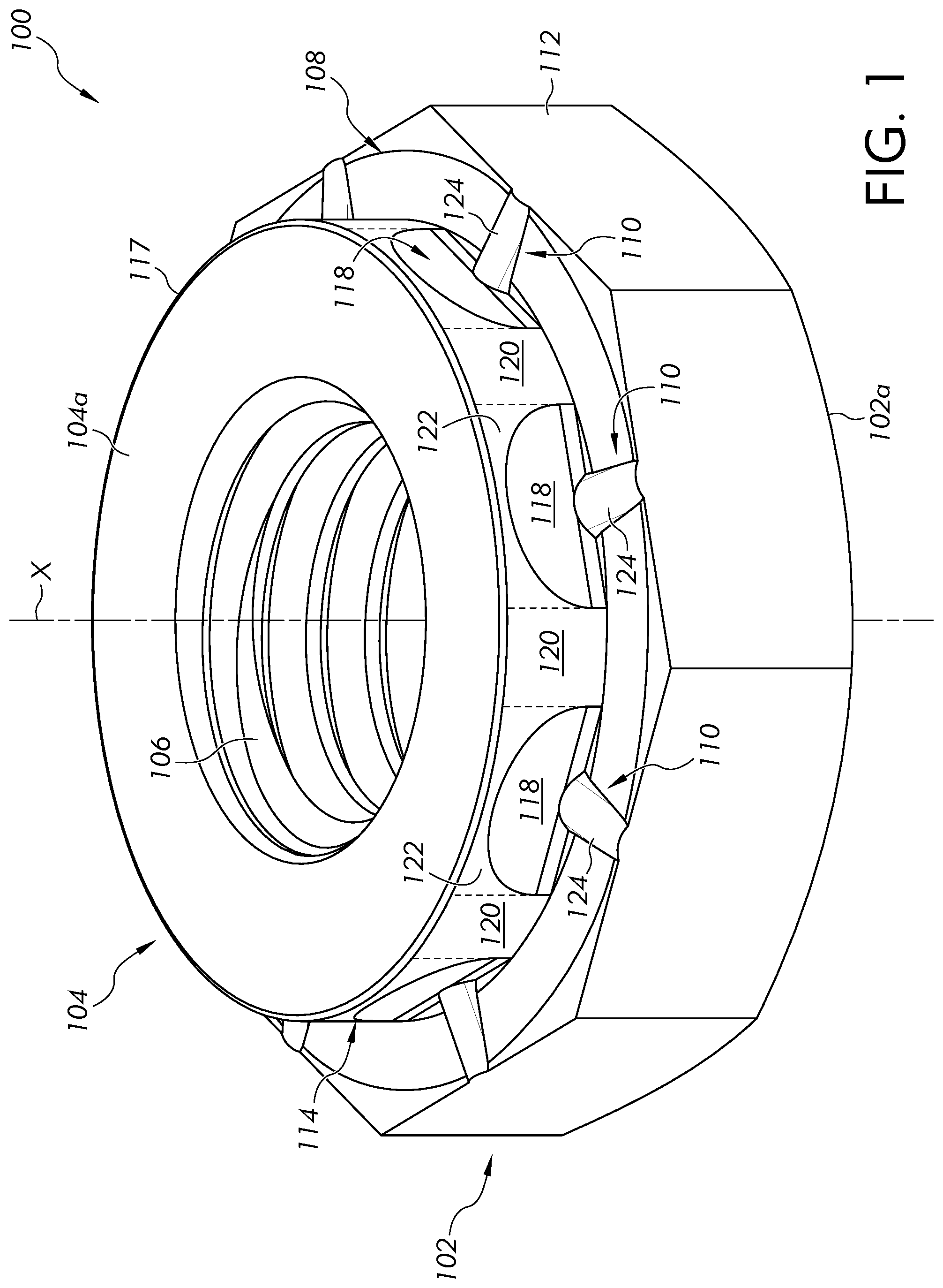 Patent US11773894 Figure 1 – Self-clinching fastener
