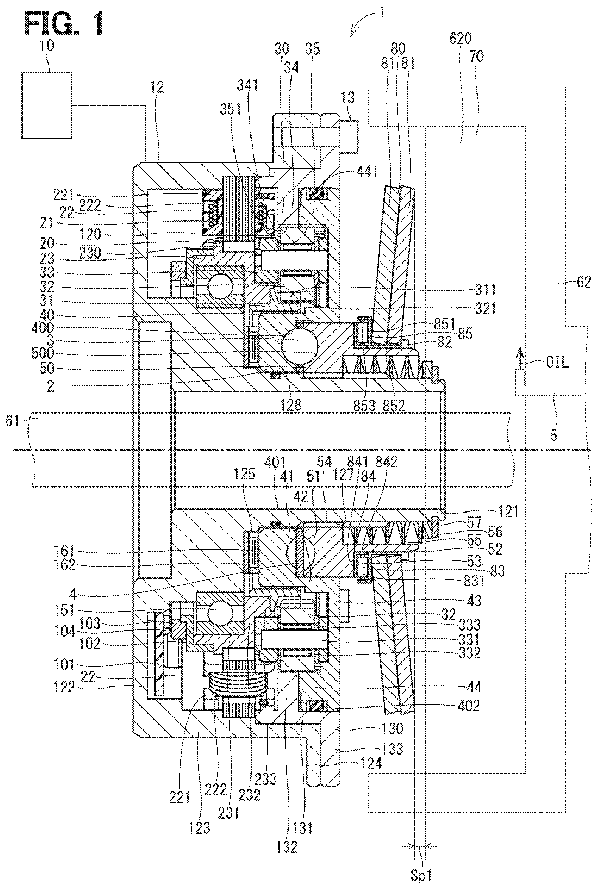 Patent US11773915 Figure 1 – Clutch device