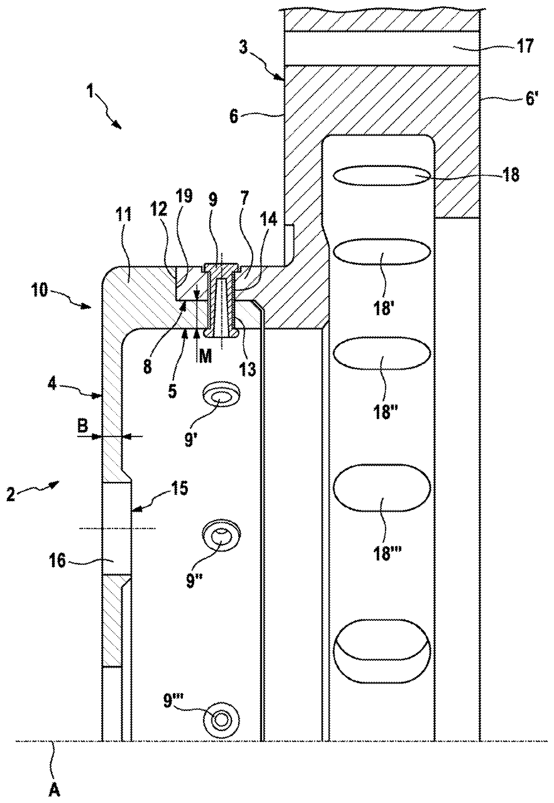 Patent US11773933 Figure 1 – Composite brake disc for a vehicle disc brake