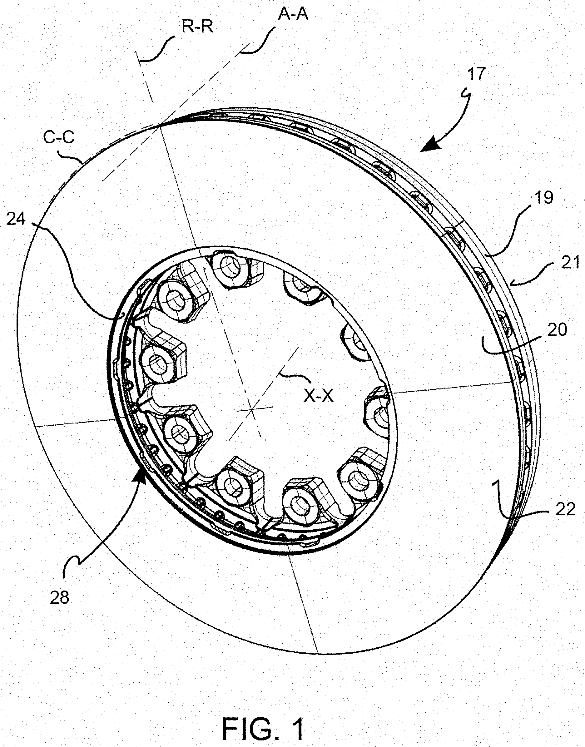 Patent US11773937 — Anti-lock sensor ring, disk brake band and assembly — Figure 1