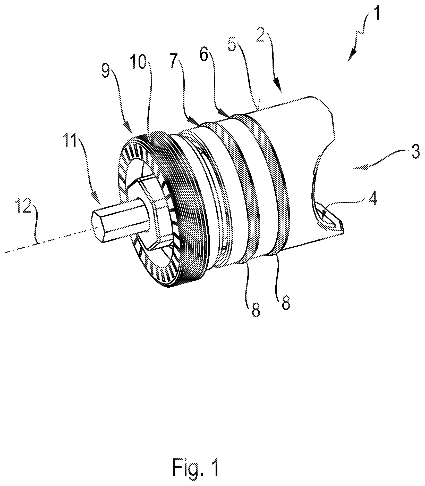 Patent US11773947 — Apparatus for pressing a toothed rack against a pinion — Figure 1