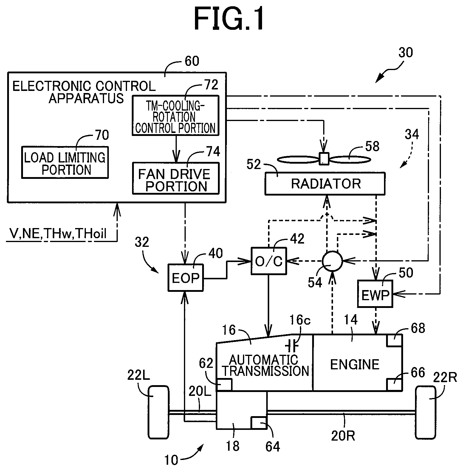 Patent US11773958 — Cooling system for vehicle — Figure 1