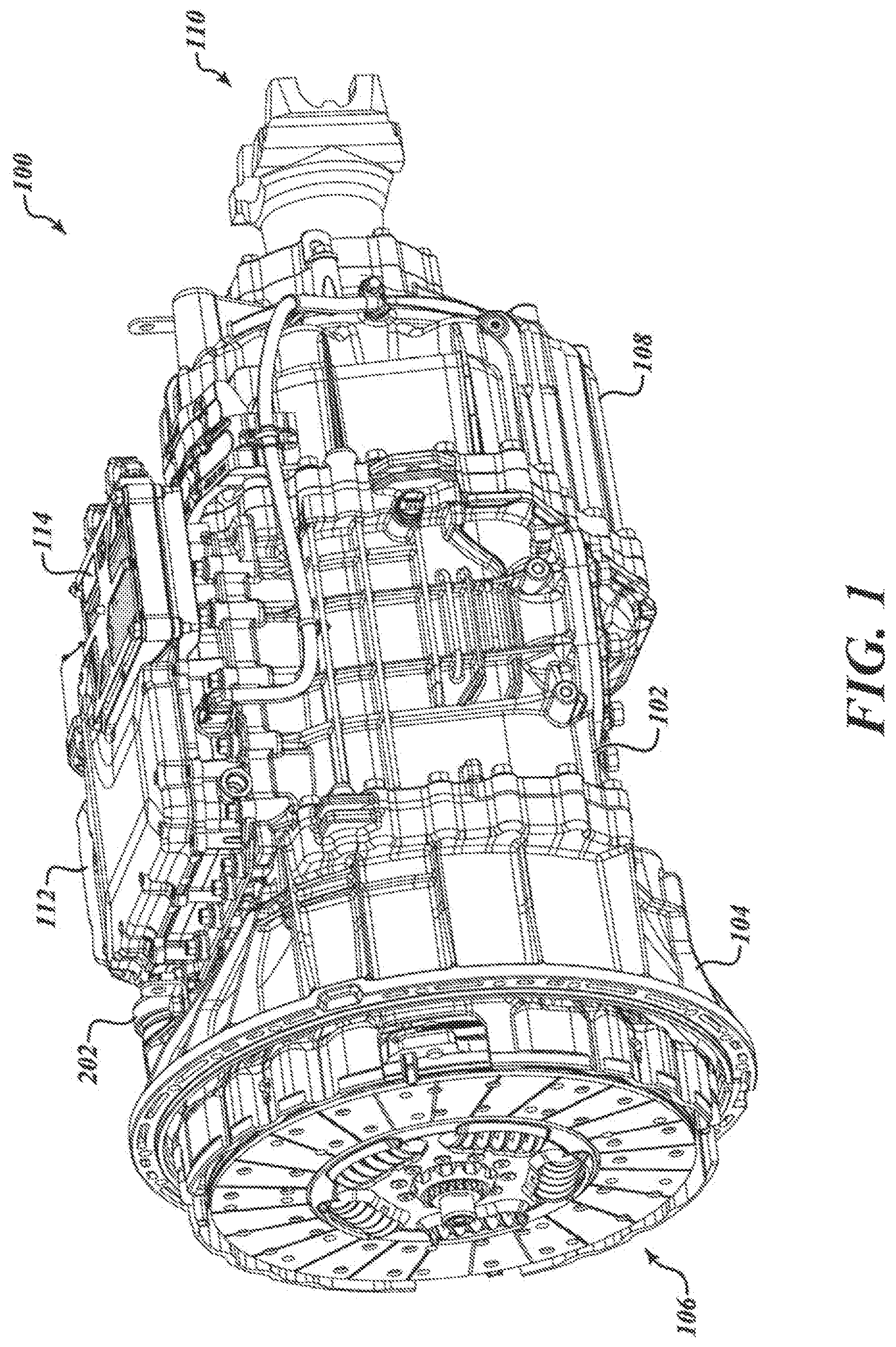 Patent US11773964 — System, method, and apparatus for operating a high efficiency, high output transmission — Figure 1