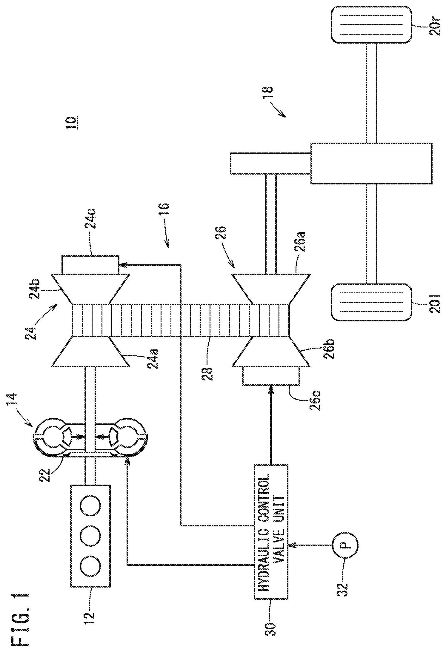 Patent US11773971 — Vehicular continuously variable transmission, vehicle equipped with vehicular continuously variable transmission, and method of controlling vehicular continuously variable transmission — Figure 1