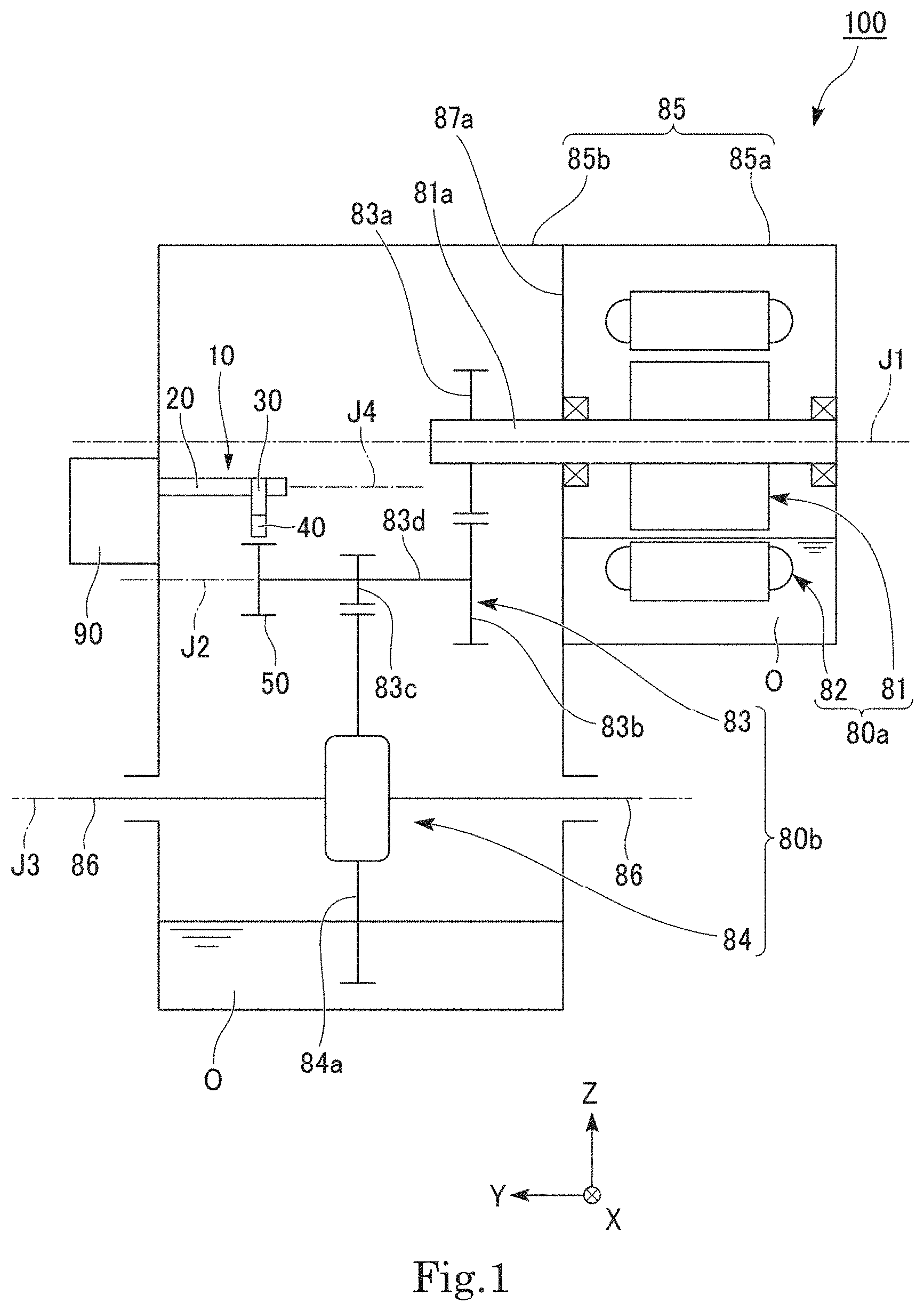 Patent US11773973 — Parking mechanism and drive apparatus — Figure 1