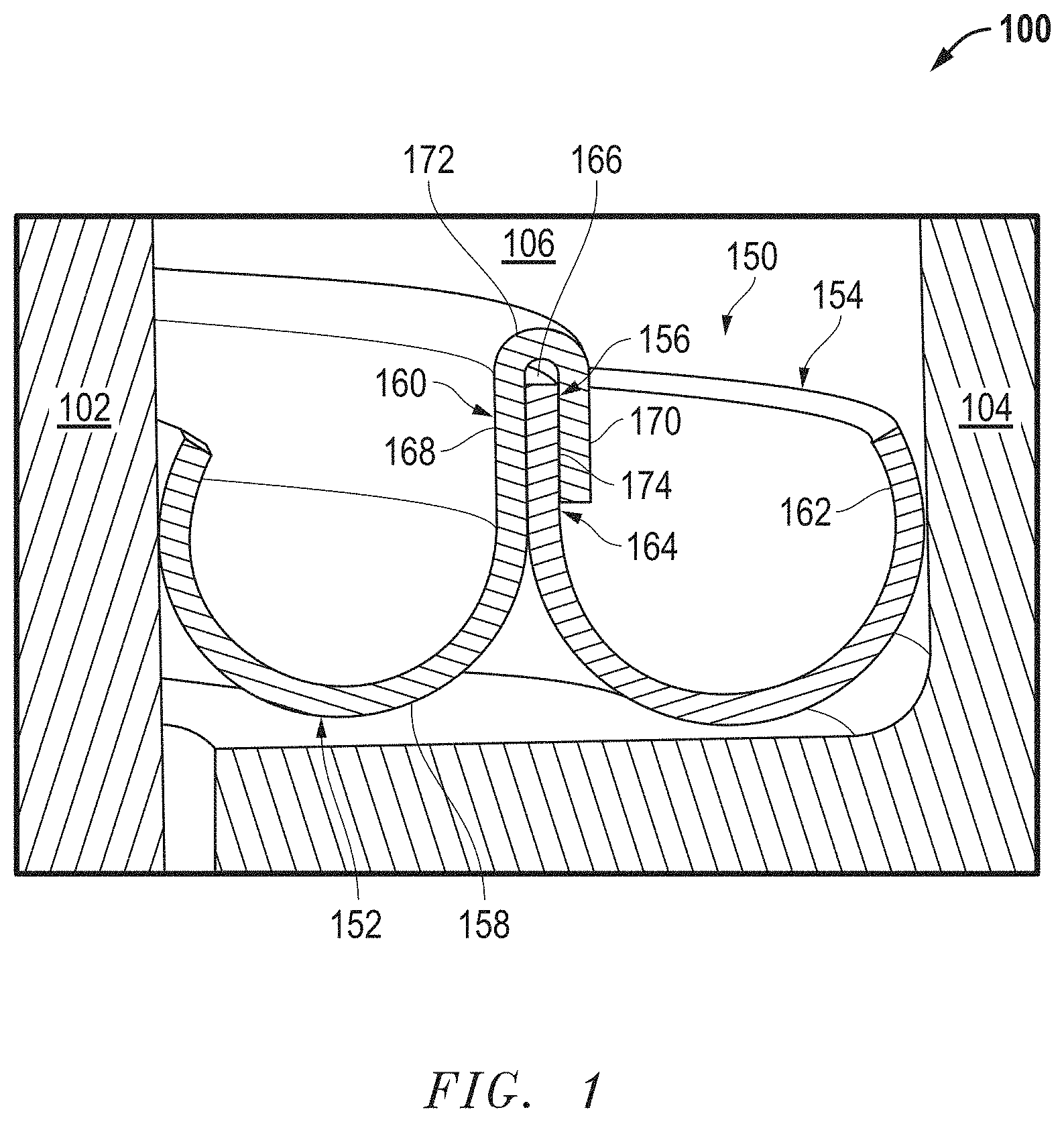 Patent US11773977 — Bimetallic seal — Figure 1