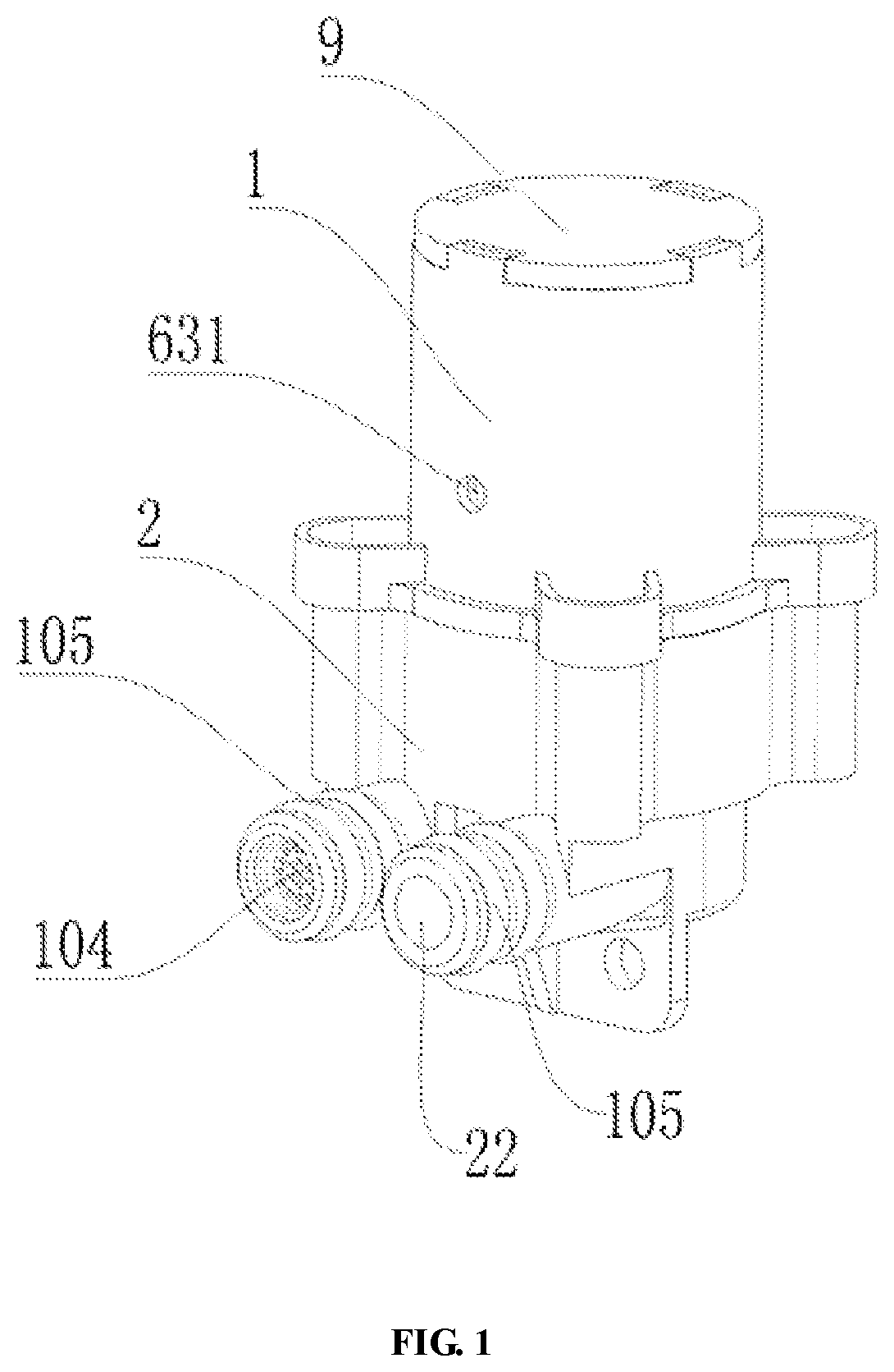Patent US11773984 — Electrically operated water valve and application of electrically operated water valve on electric appliance — Figure 1
