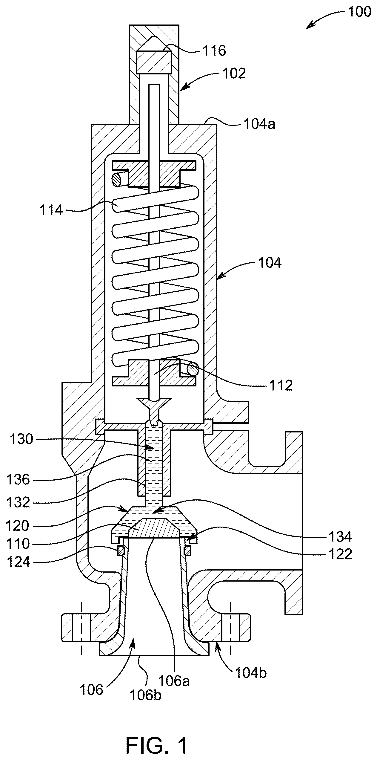 Patent US11773996 — Hollow stem relief valve — Figure 1