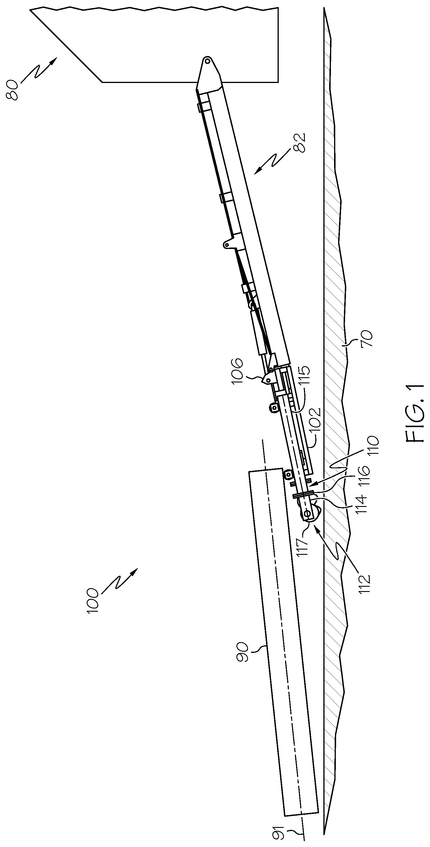 Patent US11774005 — Loading devices and methods of loading pipe fusion machines — Figure 1