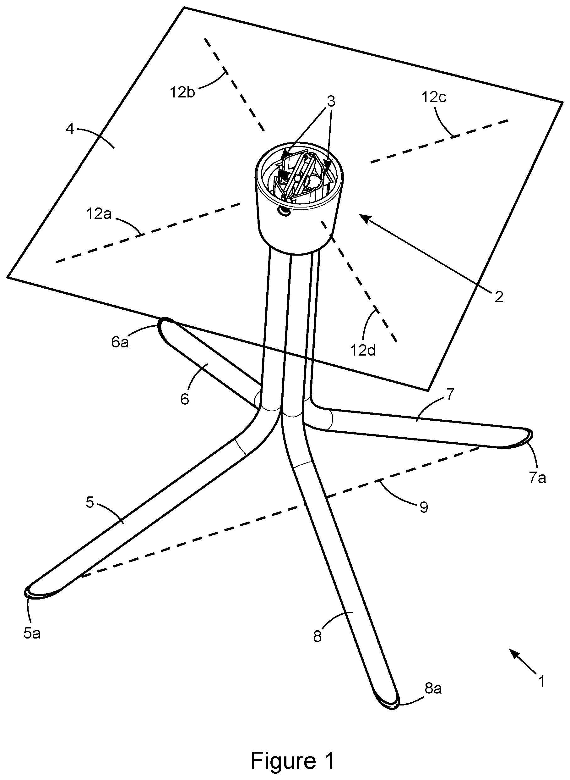 Patent US11774031 — Stabilization of objects — Figure 1