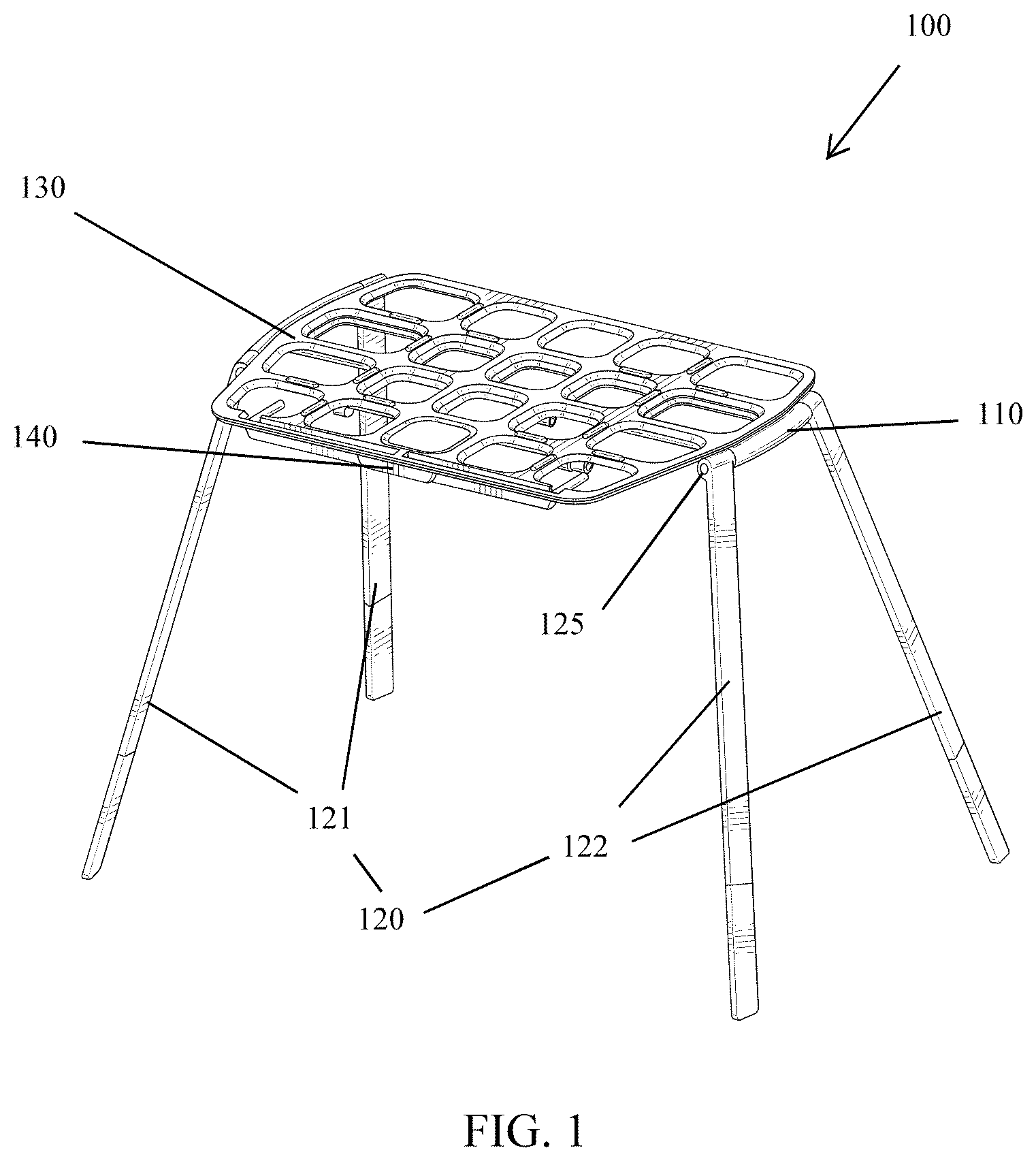 Patent US11774036 — Device for holding portable electronics — Figure 1
