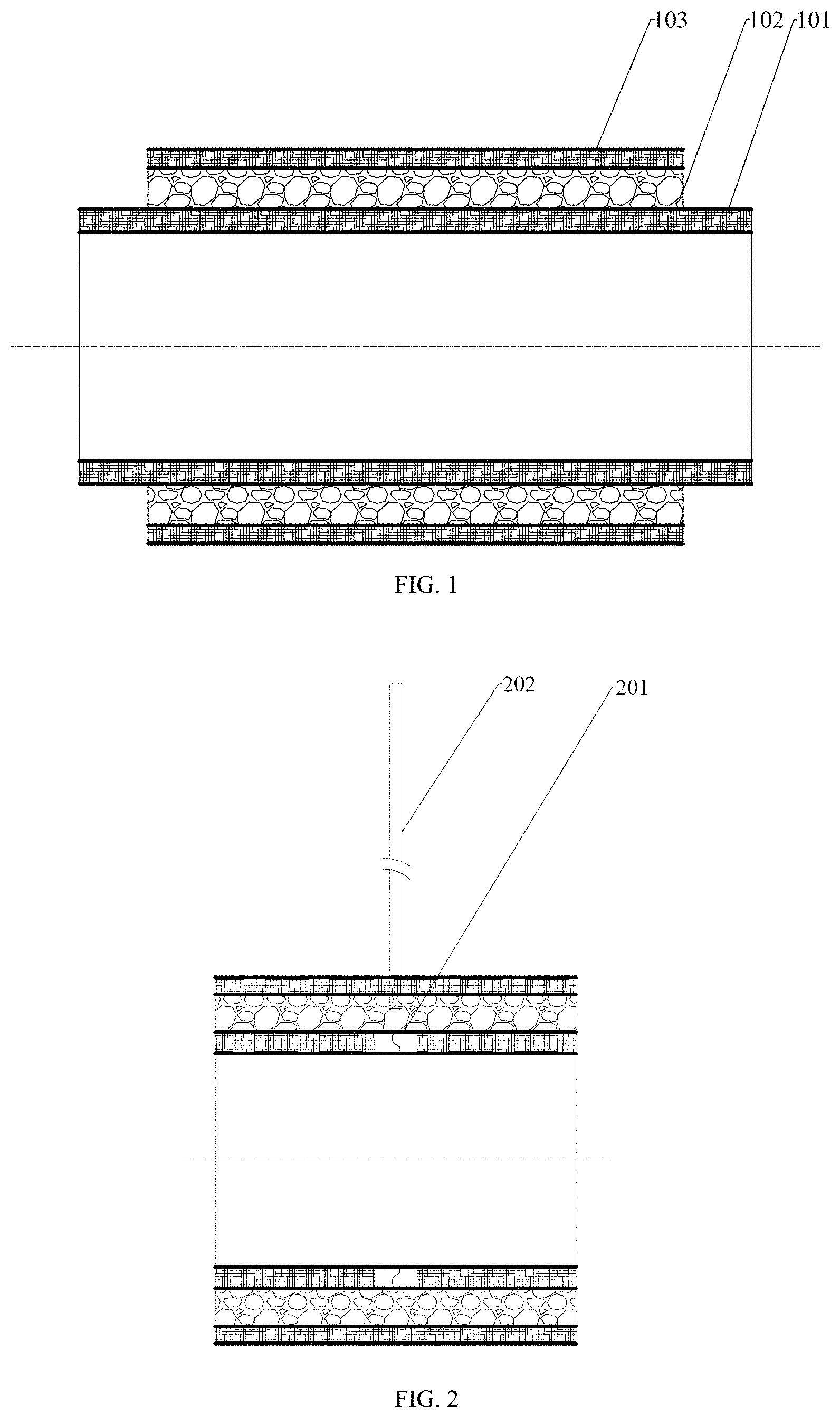 Patent US11774044 — Composite pipeline for transporting hydrogen and method for monitoring hydrogen leakage — Figure 1