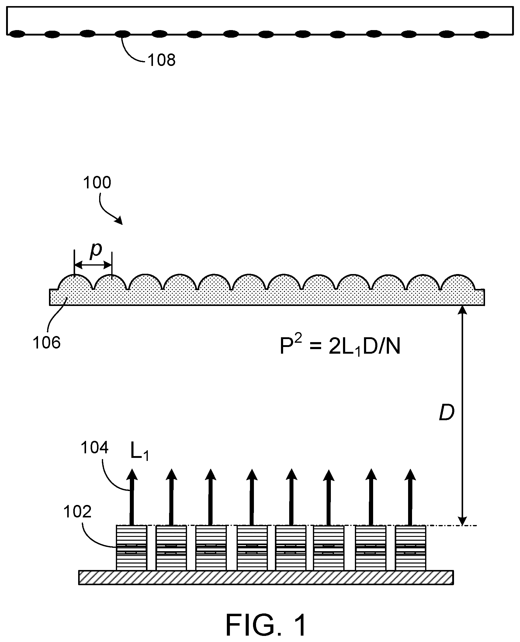 Patent US11774060 — Structured and diffuse light generation — Figure 1