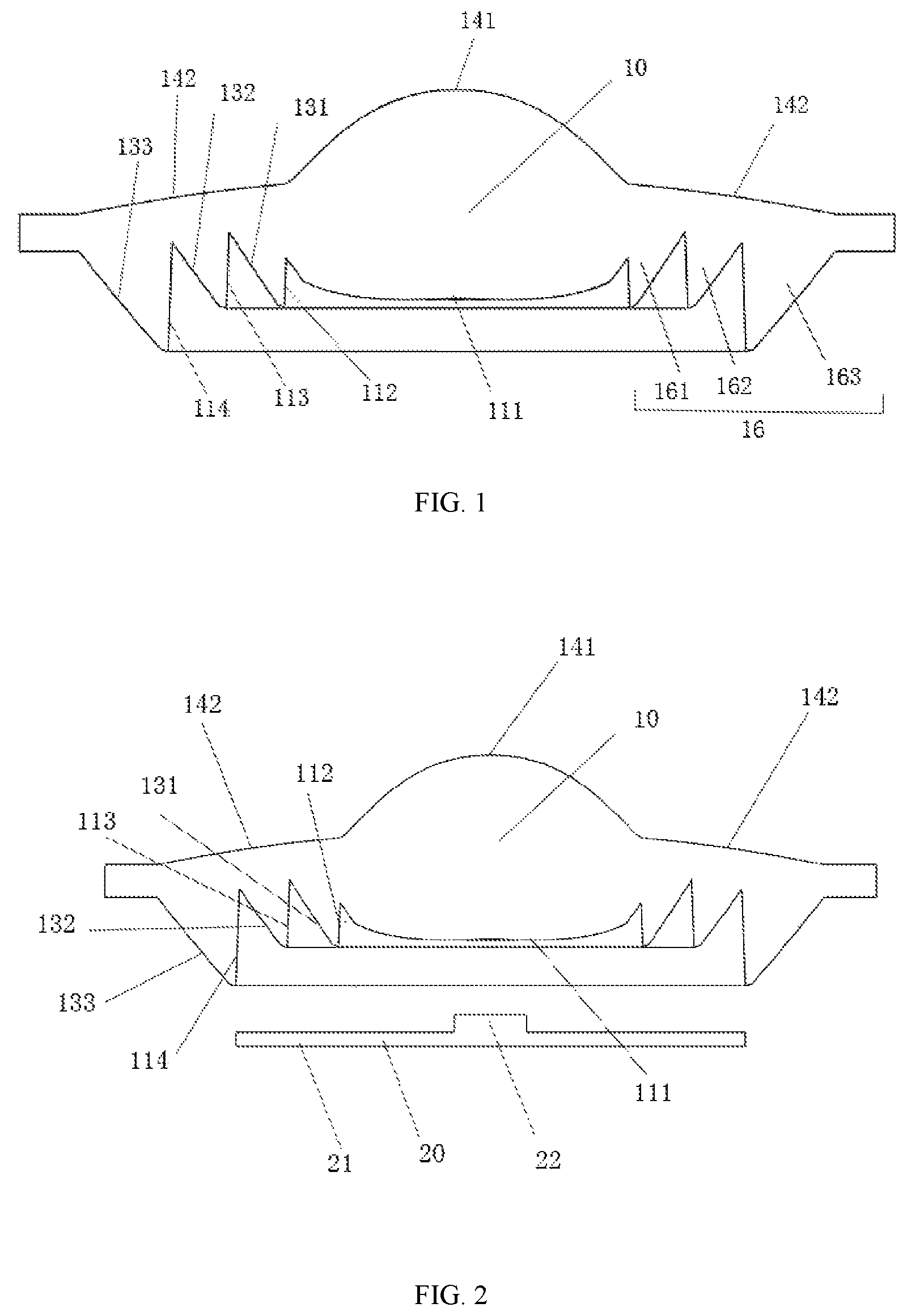 Patent US11774062 — Lens with total reflective incident surface and lighting fixture — Figure 1