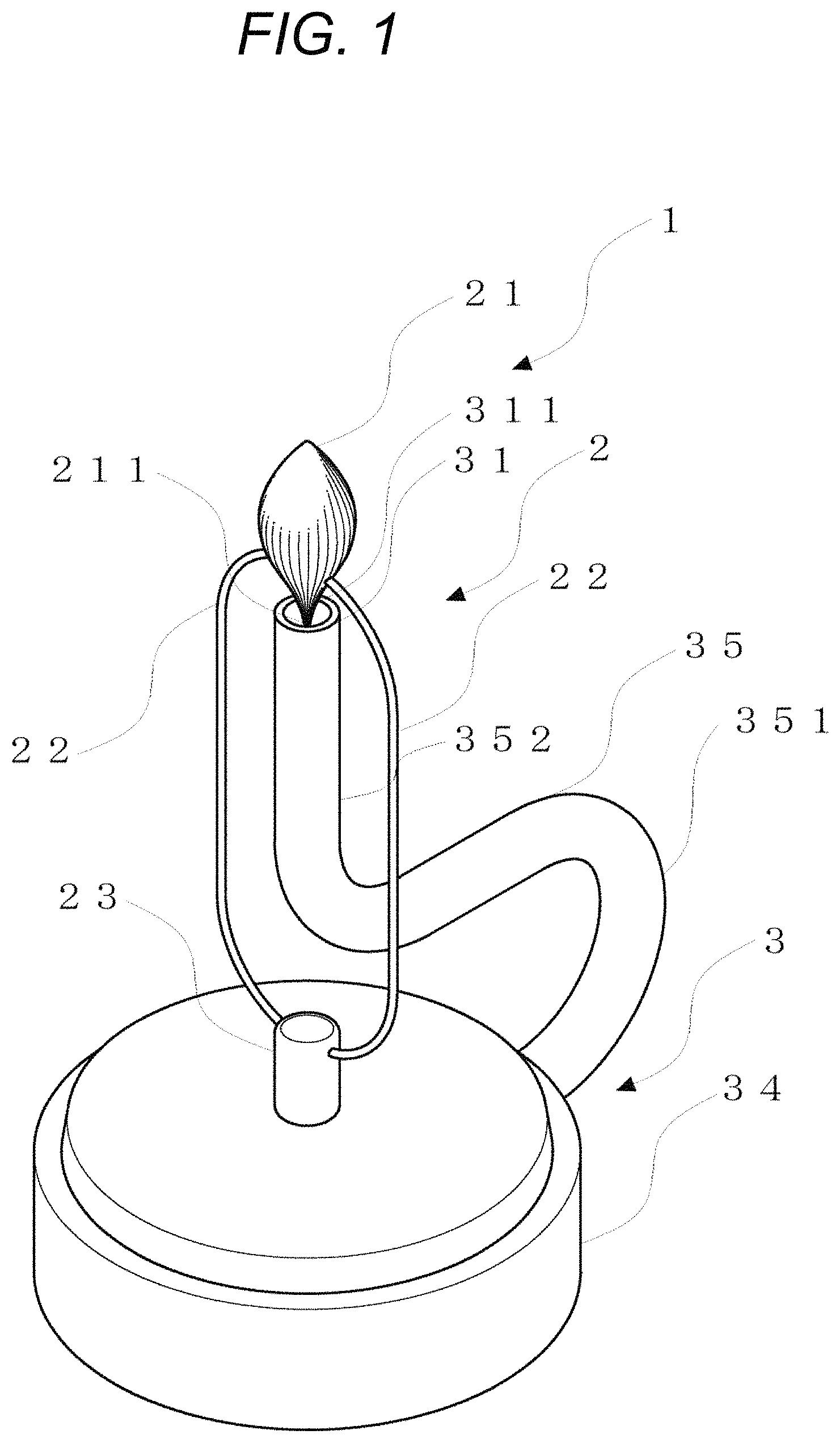 Patent US11774064 — Lighting device provided with lighting equipment lens — Figure 1