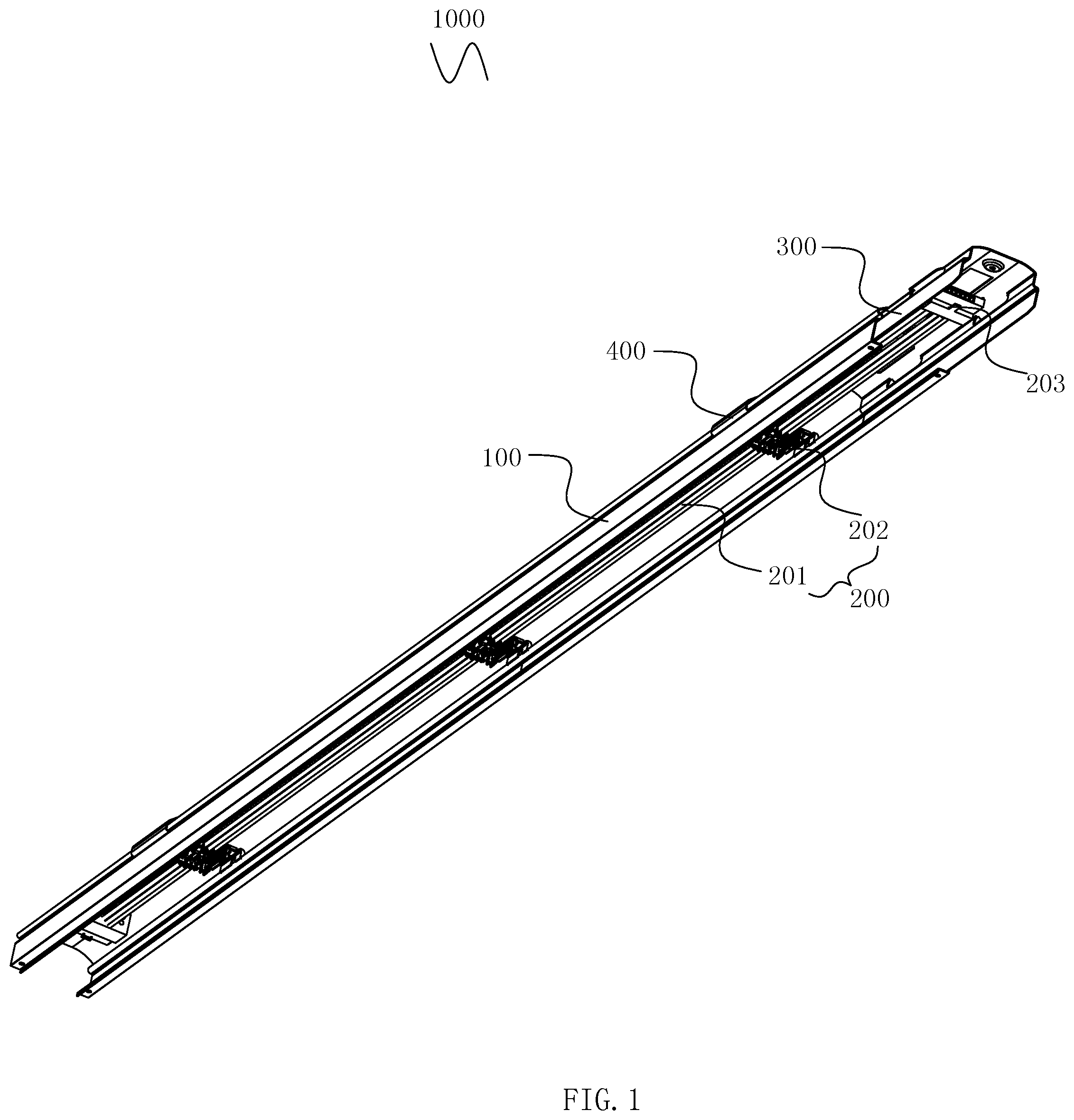 Patent US11774078 — Interconnected wire trough and space lighting system — Figure 1