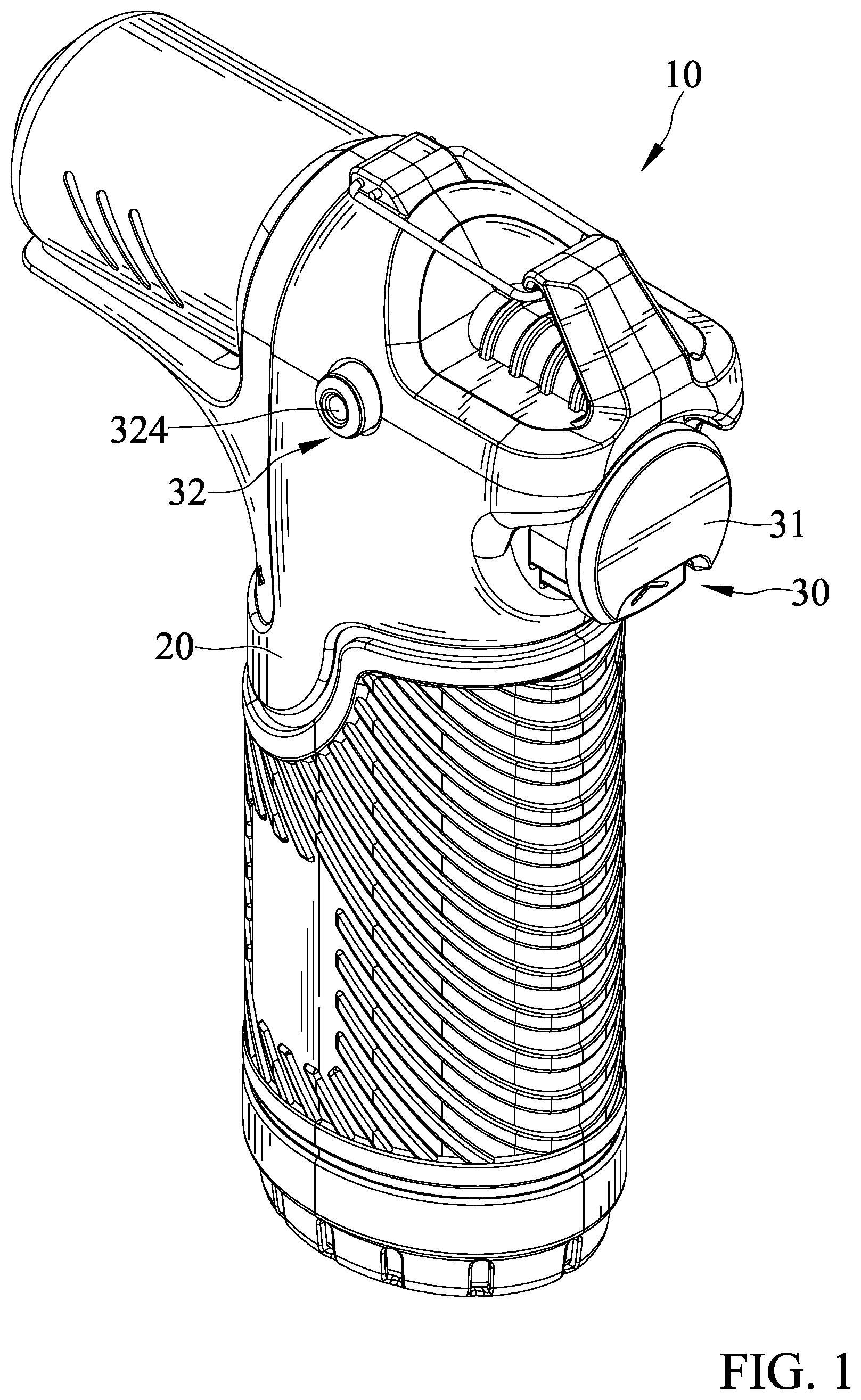 Patent US11774092 — Blowtorch having continuous-flame mode — Figure 1