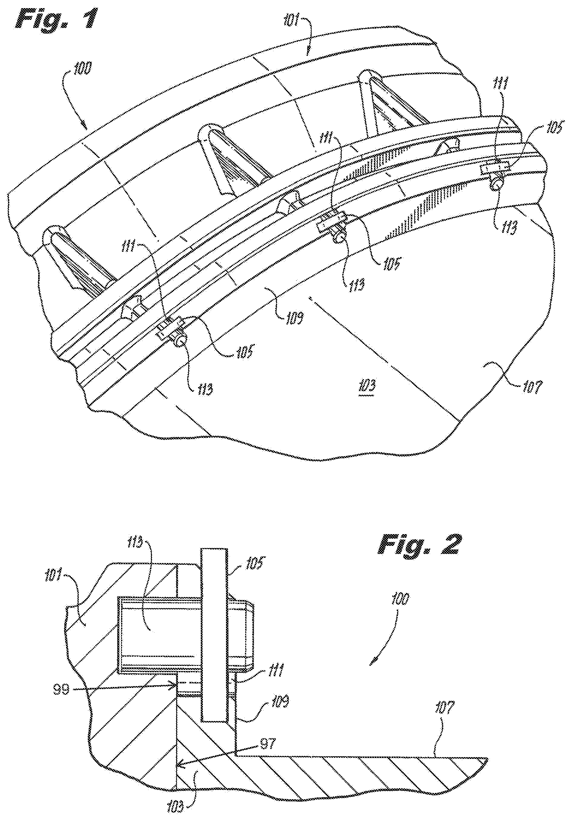 Patent US11774102 — Combustion liners and attachments for attaching to nozzles — Figure 1