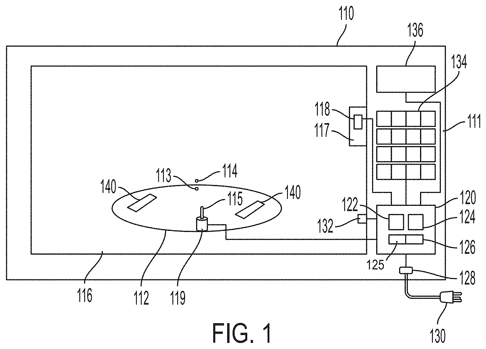 Patent US11774105 — Intelligent microwave cooking system — Figure 1