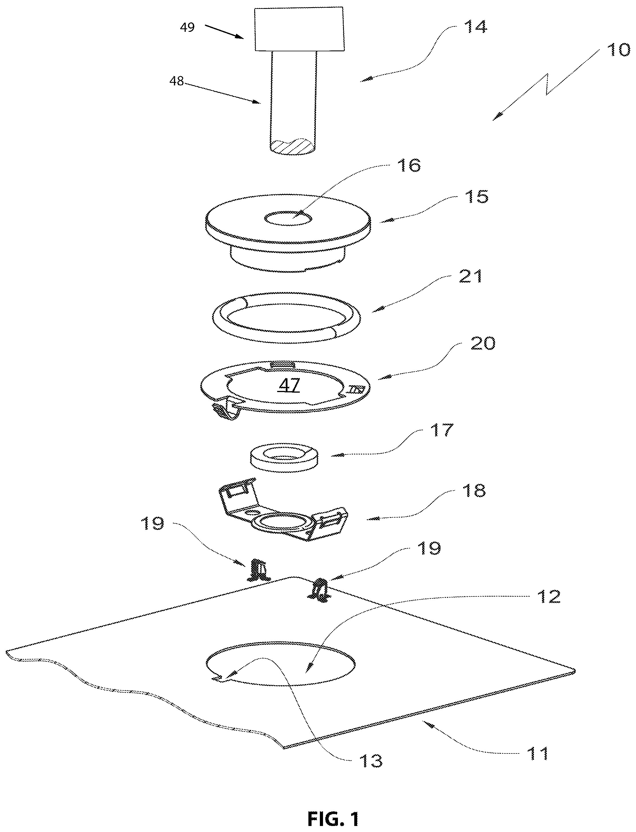 Patent US11774109 — Cooking device with holding plate for a cooking device light — Figure 1