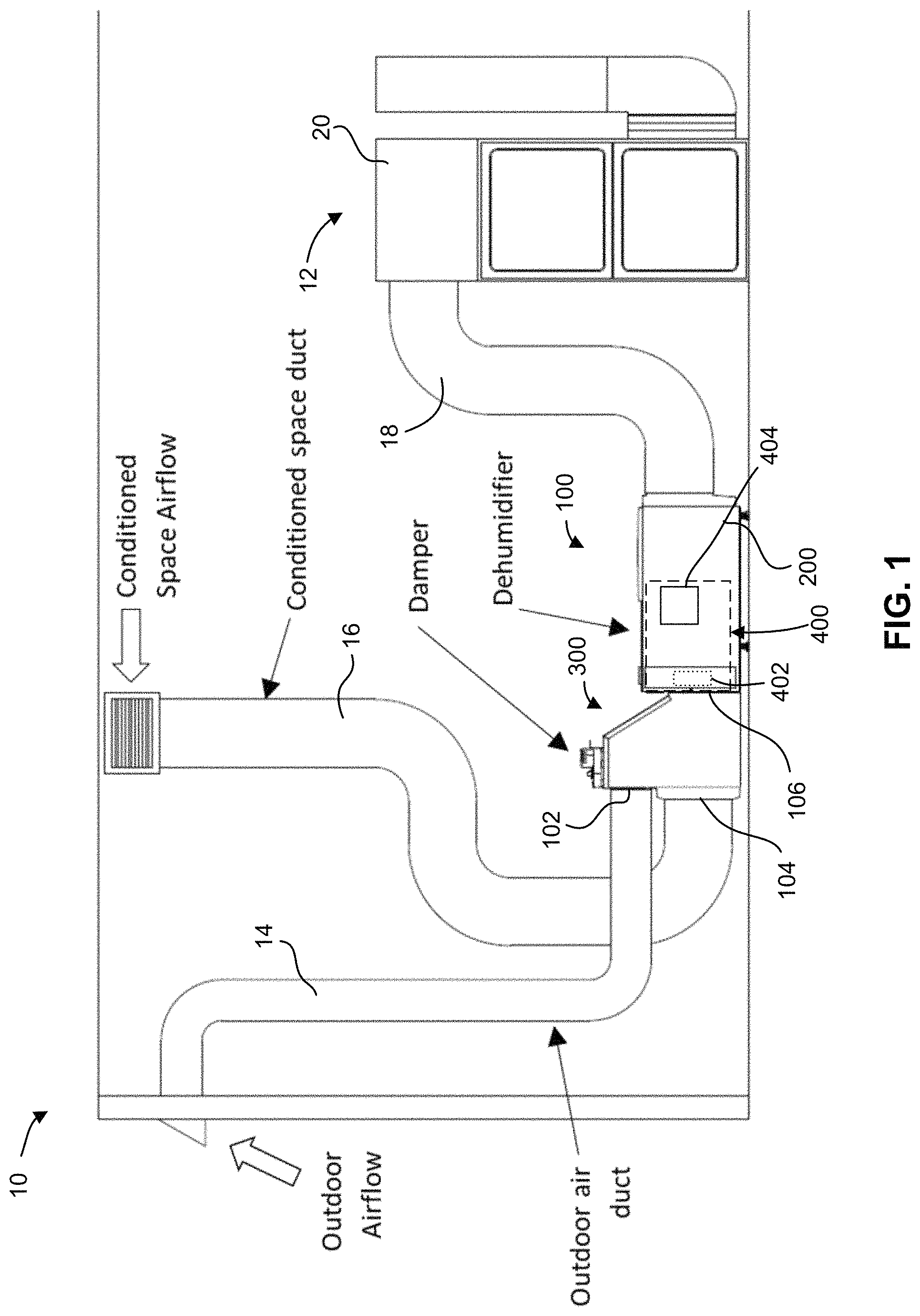 Patent US11774123 — System and method for conditioning air — Figure 1