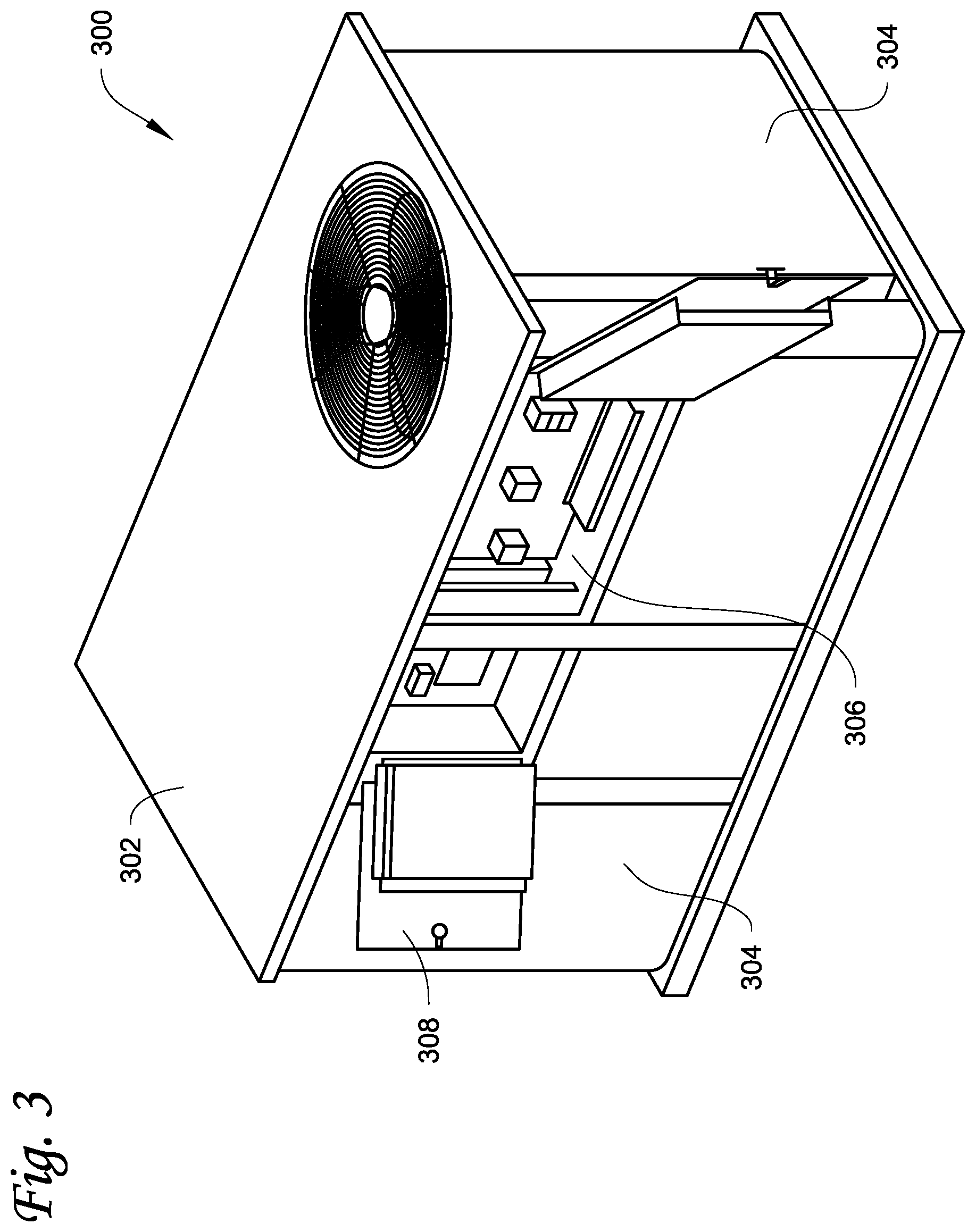 Patent US11774132 Figure 4 – Layered control panel design to provide separation of high/low voltage