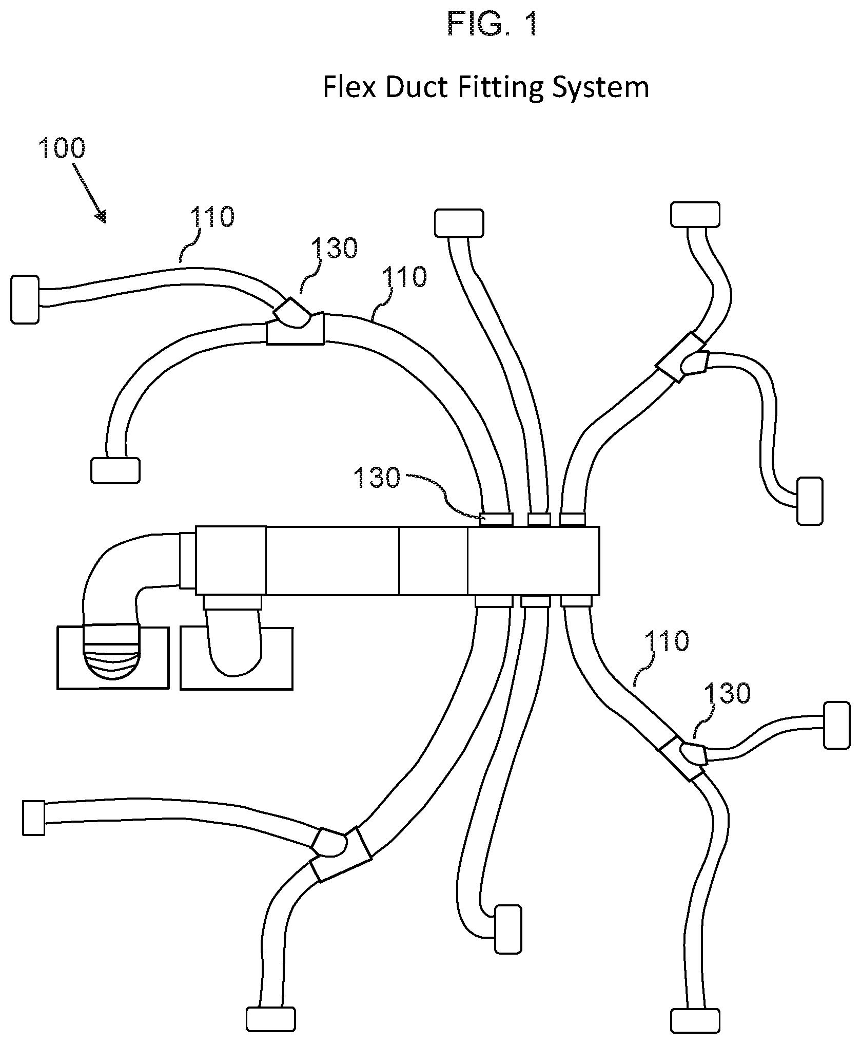 Patent US11774134 — Flex duct fitting system and device — Figure 1