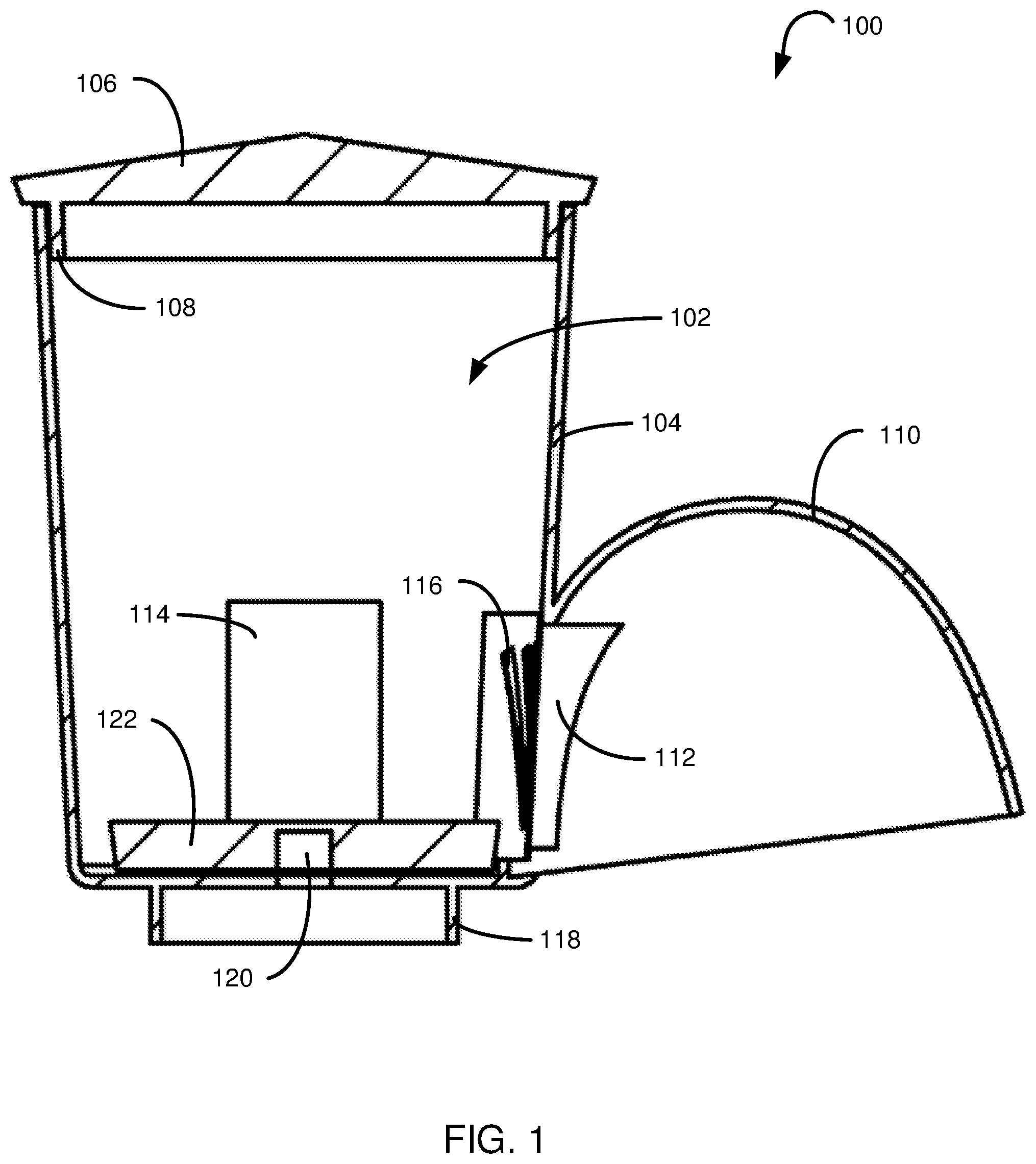 Patent US11774157 — Blender-compatible ice-conditioning apparatus — Figure 1